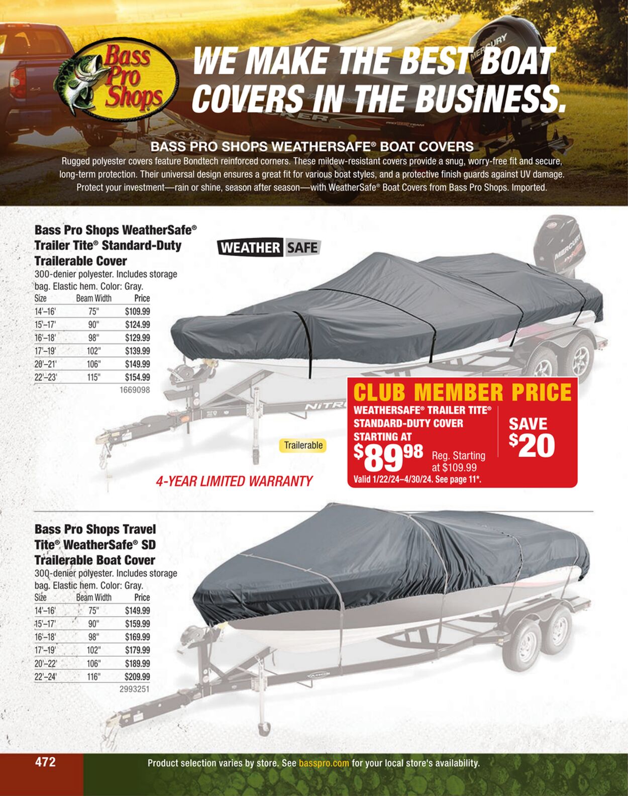 Weekly ad Bass Pro 01/01/2024 - 01/22/2025