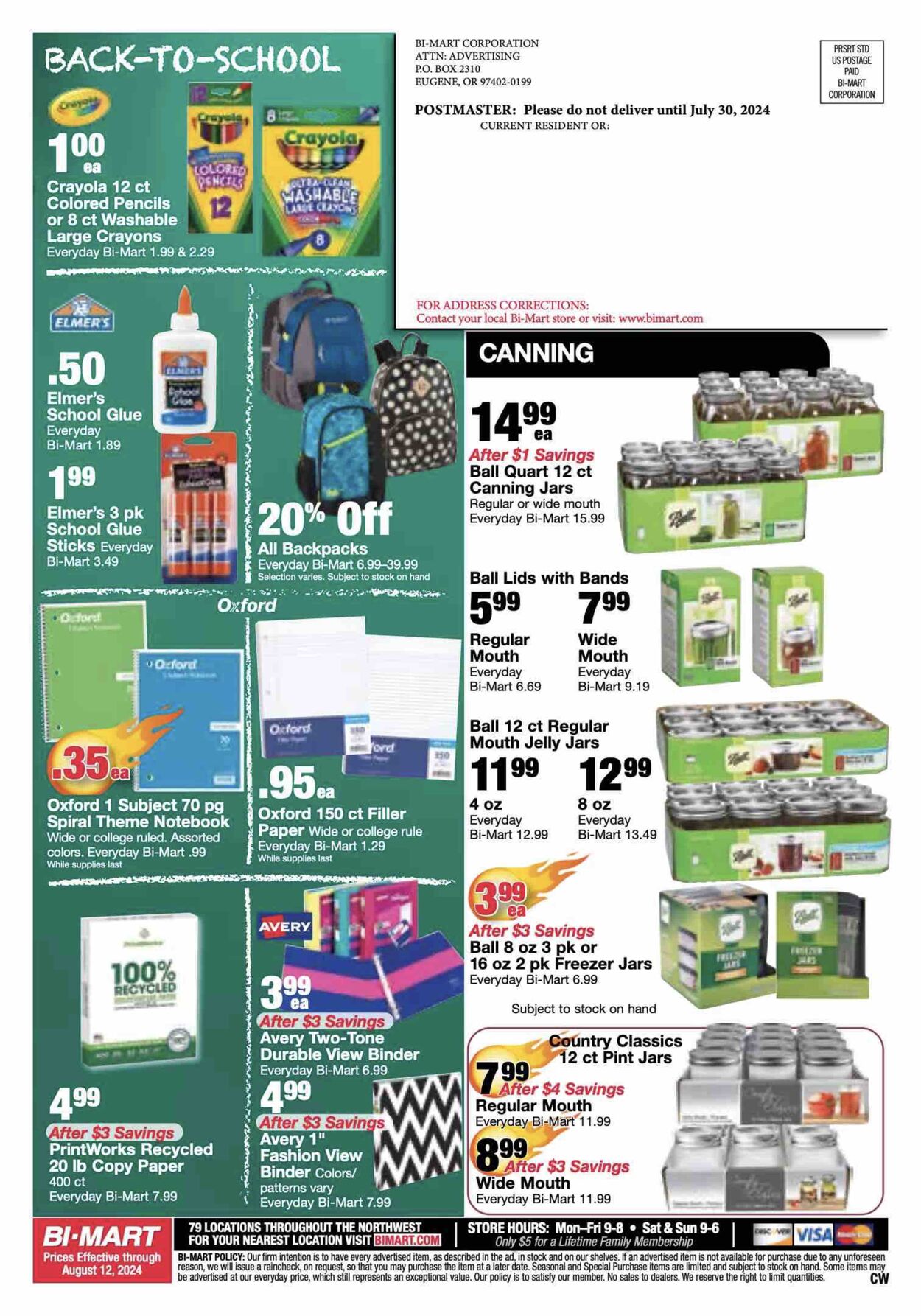 Weekly ad Bi-Mart 07/30/2024 - 08/12/2024