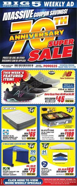 Weekly ad Big  5 09/05/2025 - 09/11/2025