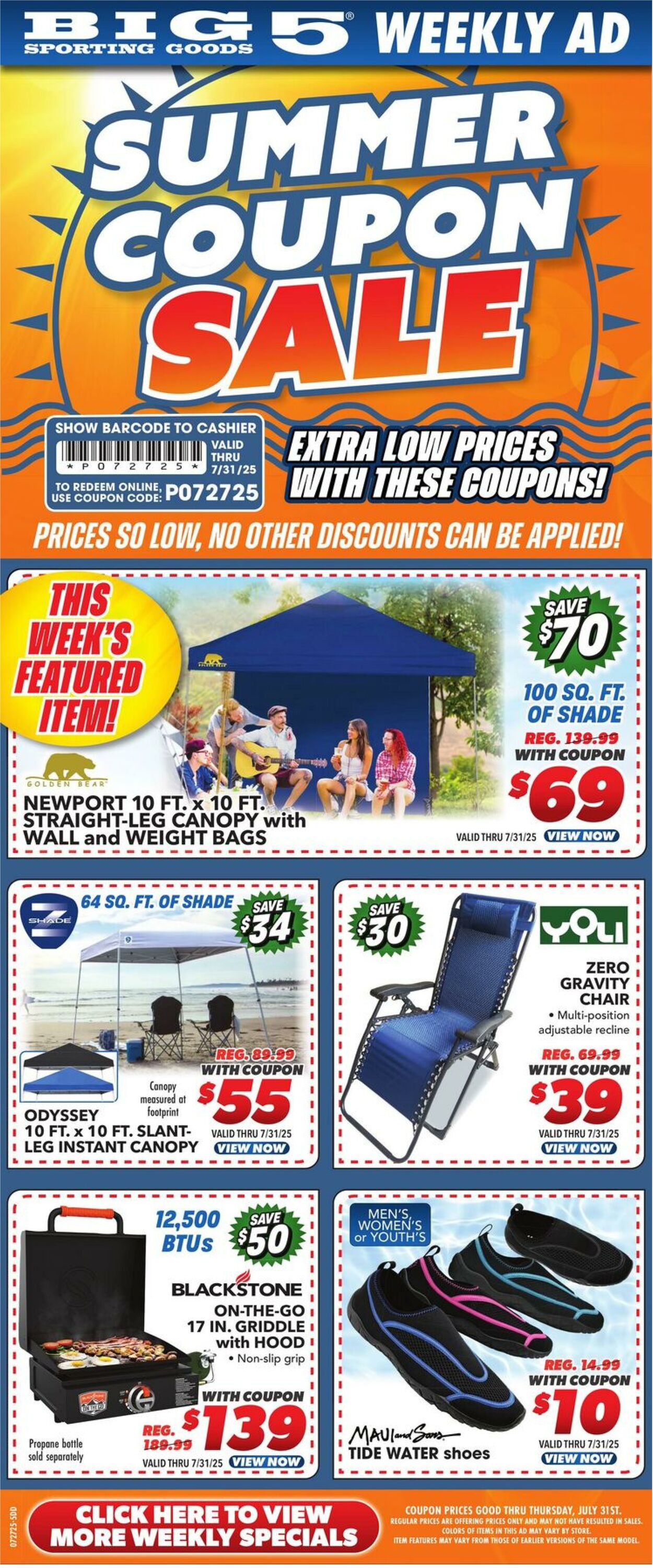 Weekly ad Big  5 07/27/2025 - 07/31/2025