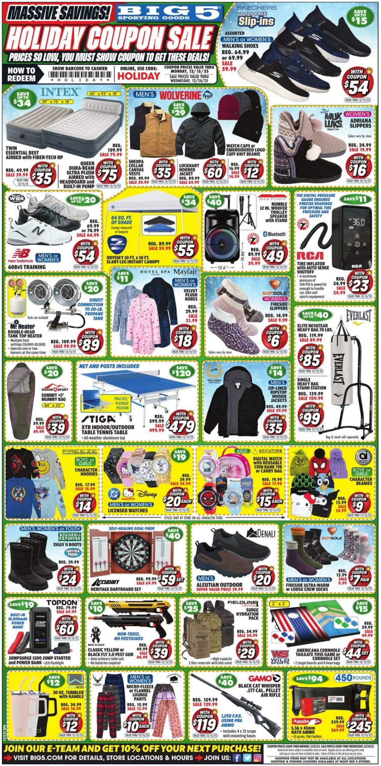 Weekly ad Big  5 12/12/2025 - 12/15/2025