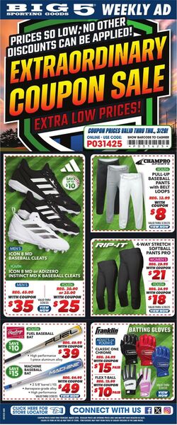 Weekly ad Big  5 03/14/2025 - 03/20/2025