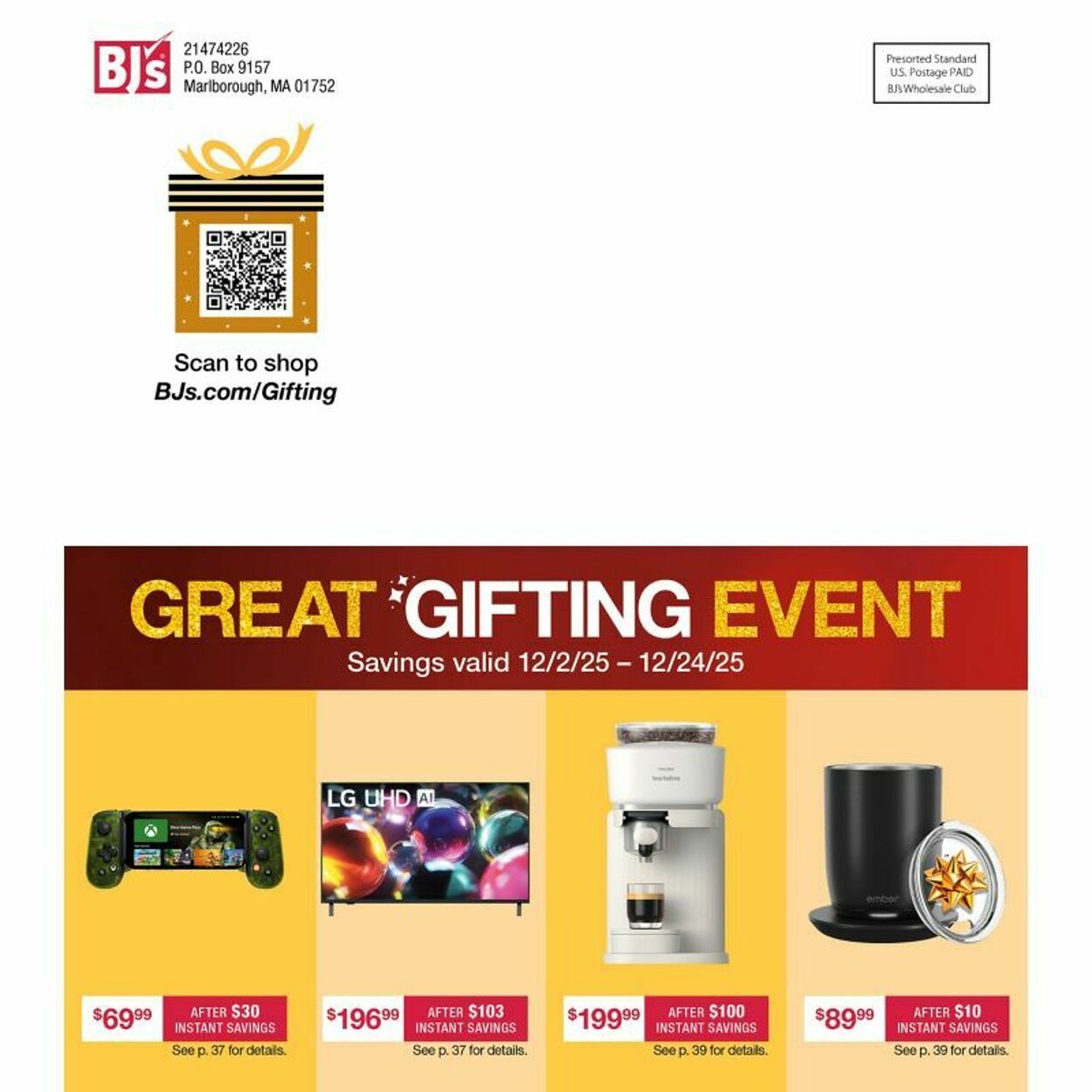 Weekly ad BJ's 12/12/2025 - 12/26/2025