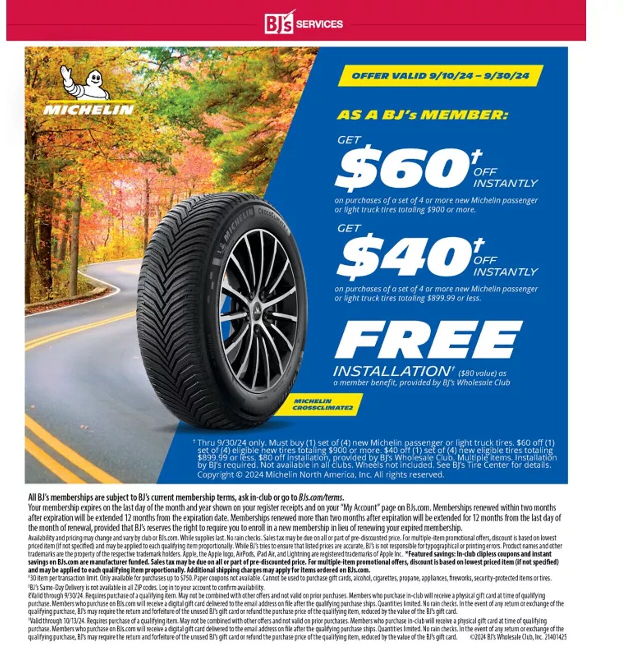 Weekly ad BJ's 09/10/2024 - 09/23/2024