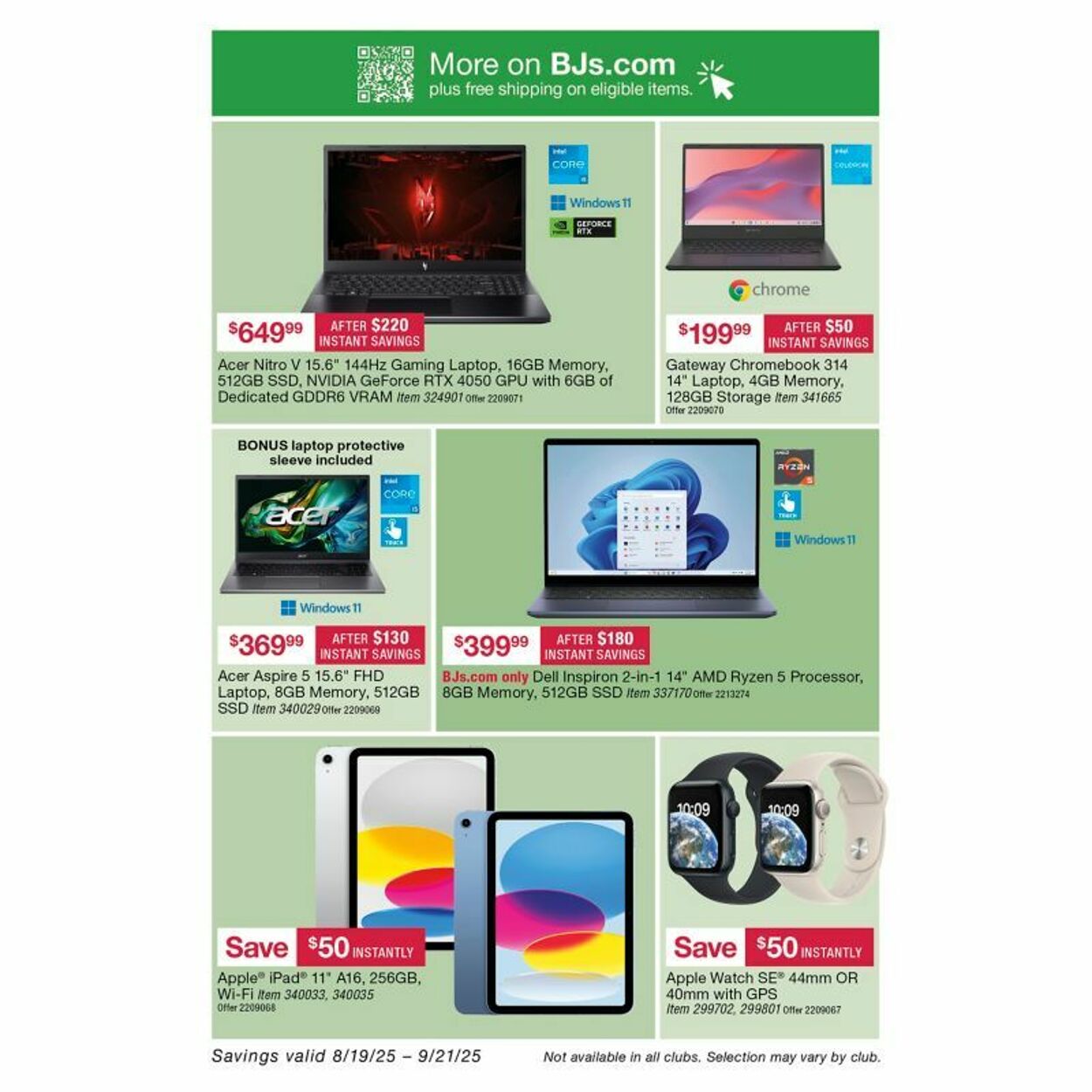 Weekly ad BJ's 08/25/2025 - 09/01/2025