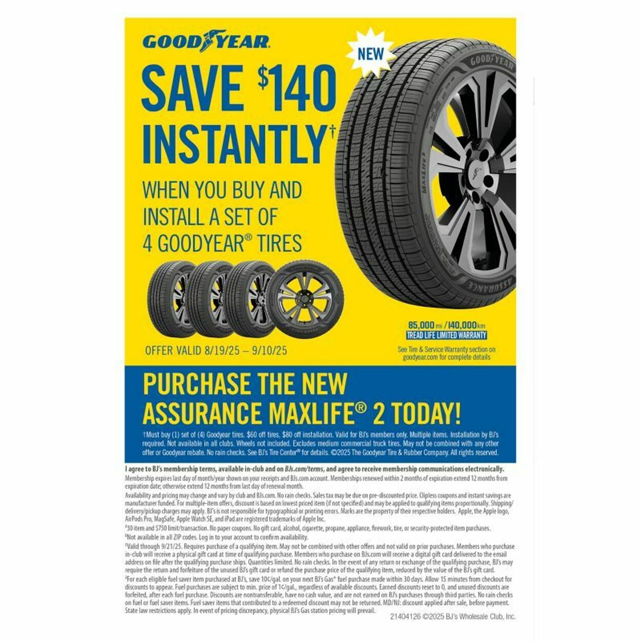 Weekly ad BJ's 08/25/2025 - 09/01/2025