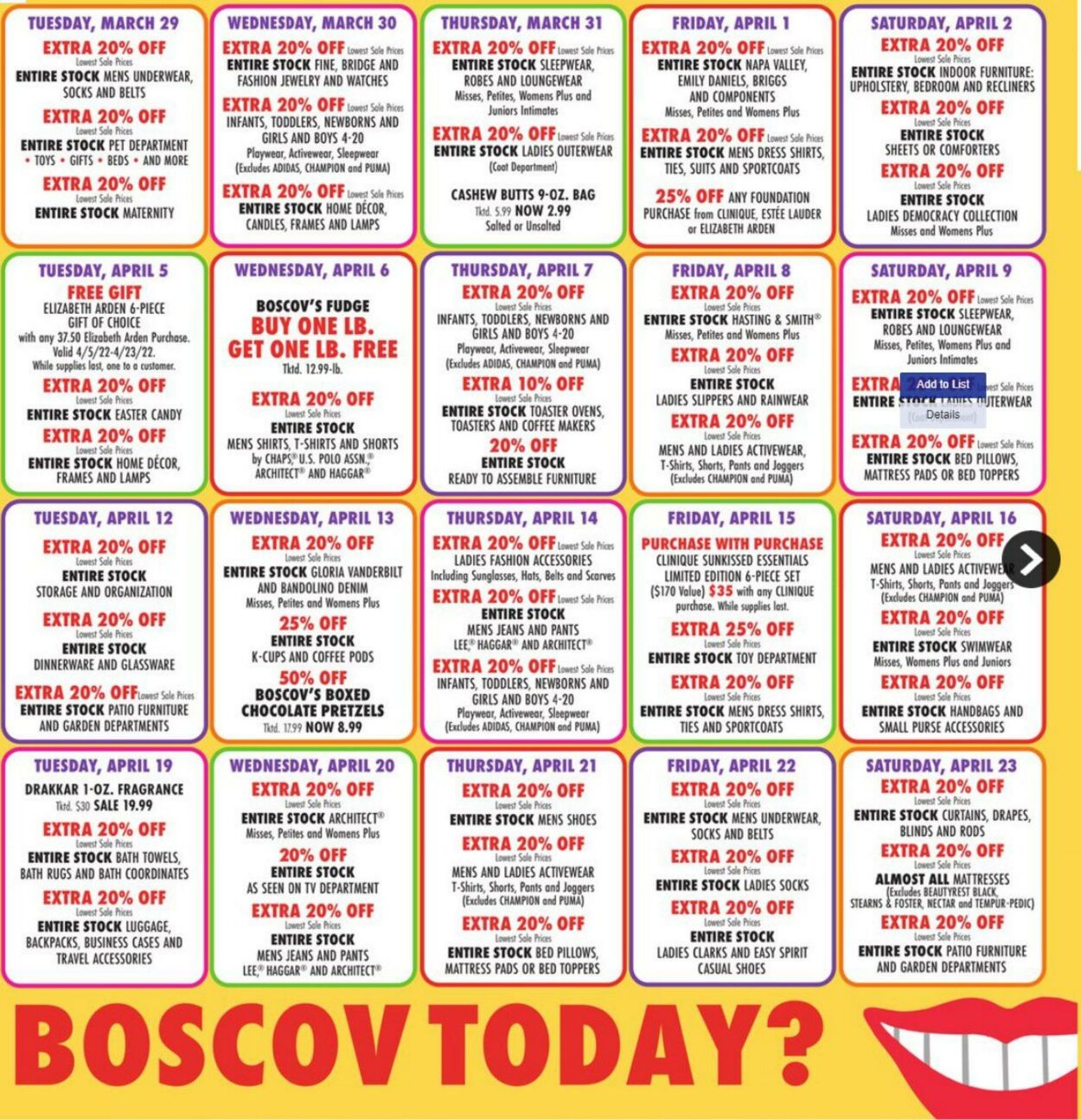 Weekly ad Boscov's 03/27/2022 - 04/23/2022