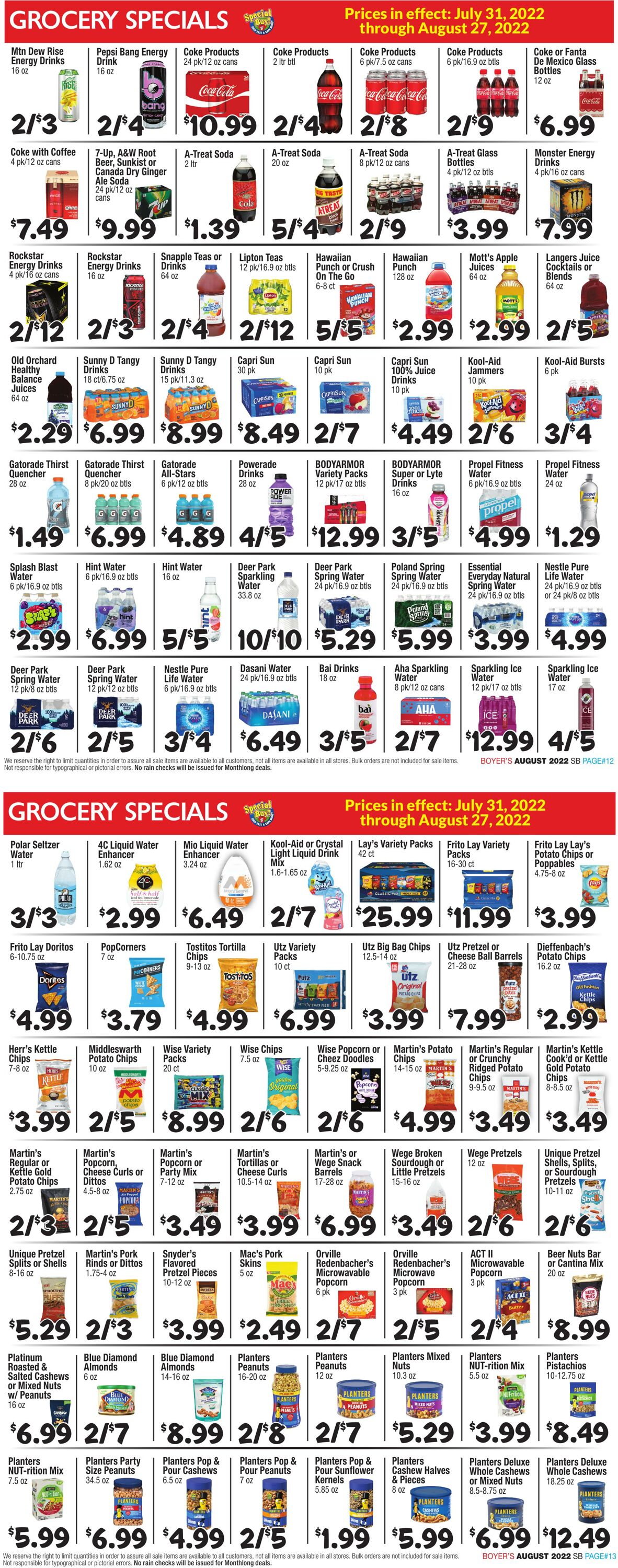 Weekly ad Boyer's 07/31/2022 - 08/27/2022