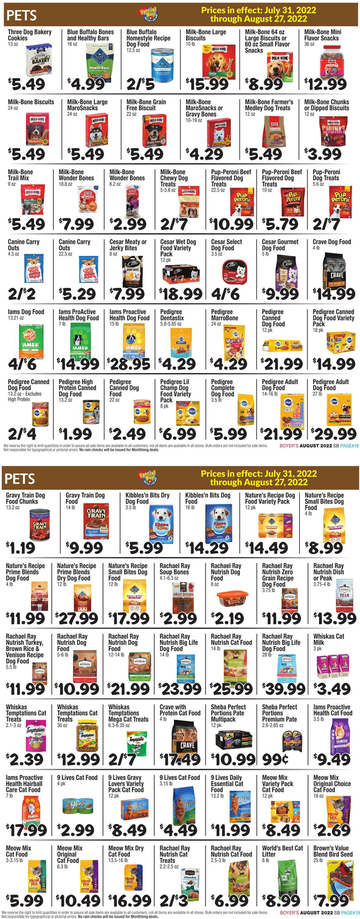 Weekly ad Boyer's 07/31/2022 - 08/27/2022