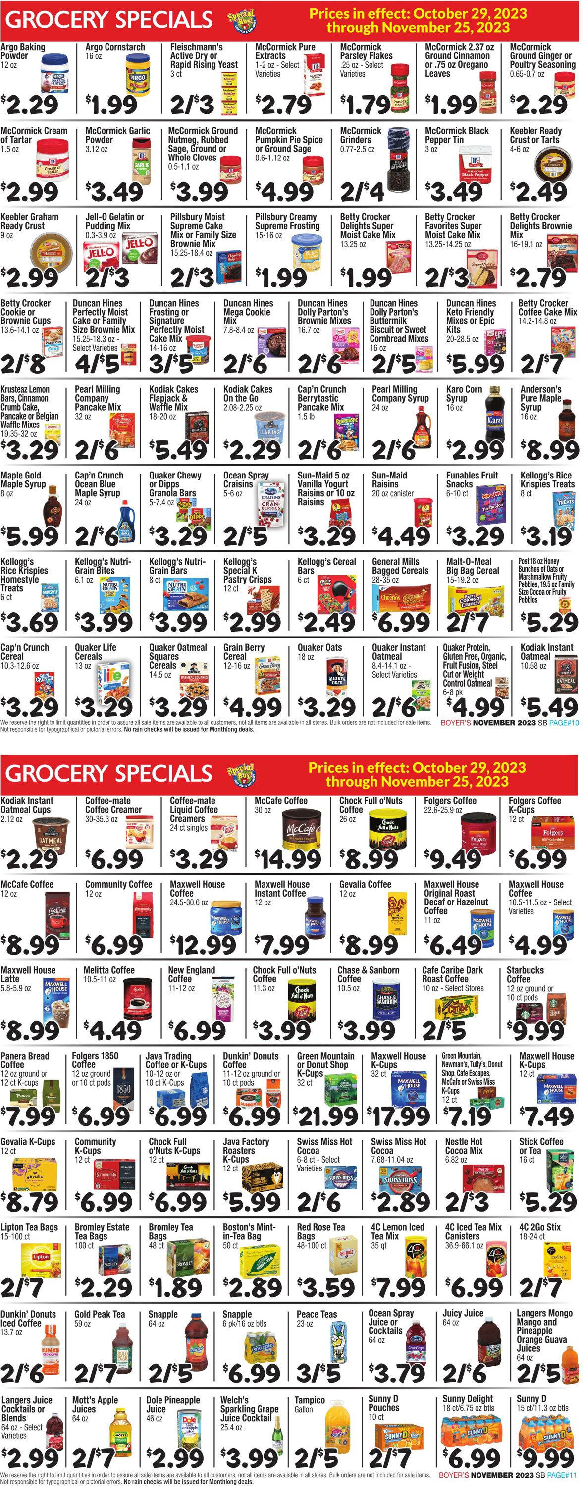 Weekly ad Boyer's 10/29/2023 - 11/24/2023