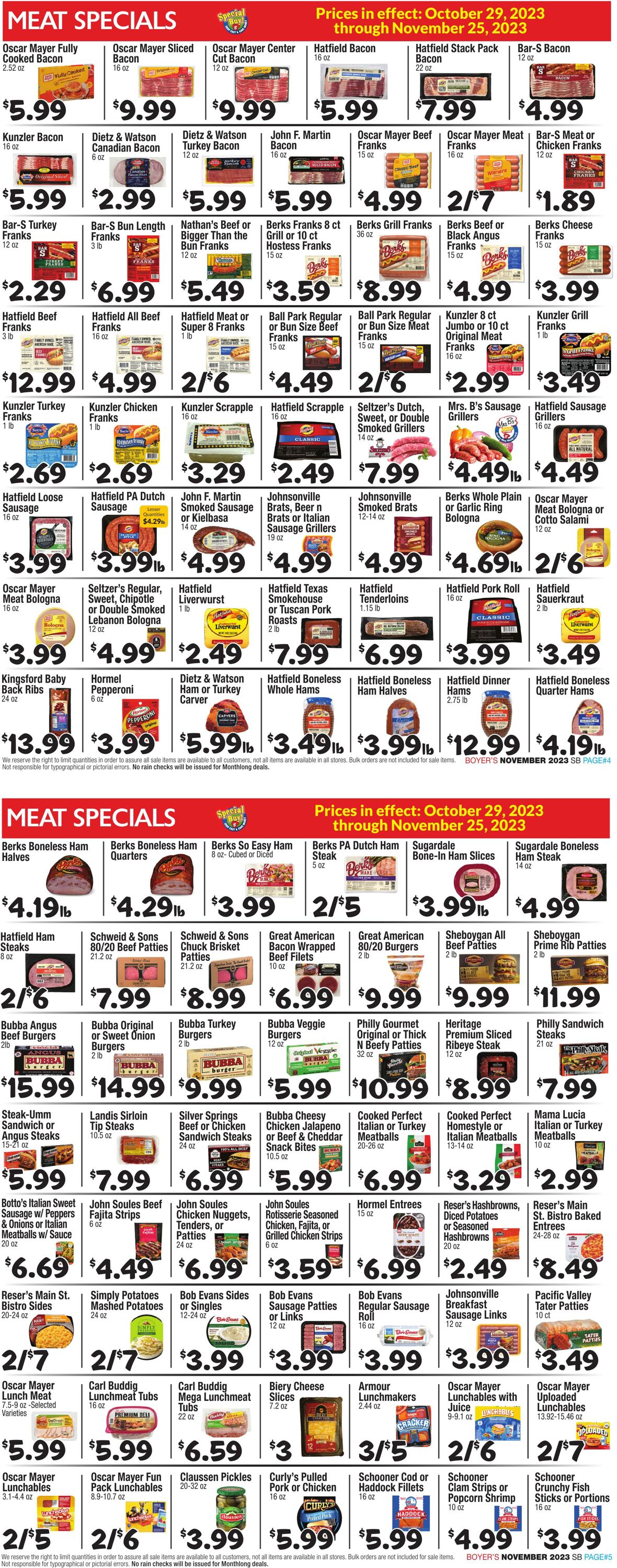 Weekly ad Boyer's 10/29/2023 - 11/24/2023