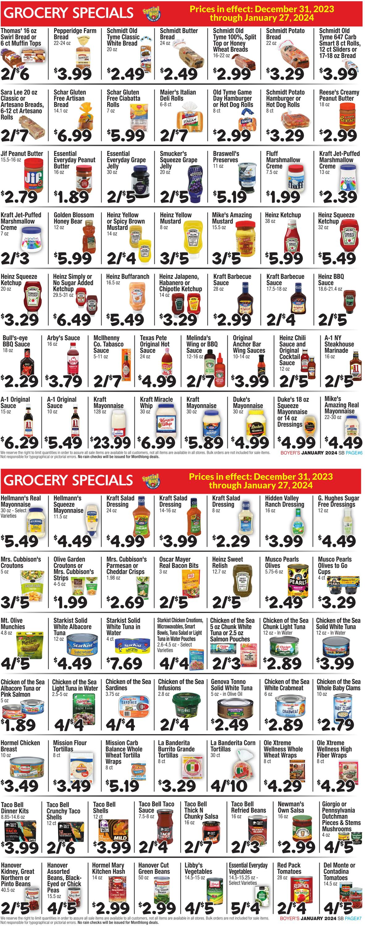 Weekly ad Boyer's 12/31/2023 - 01/27/2024