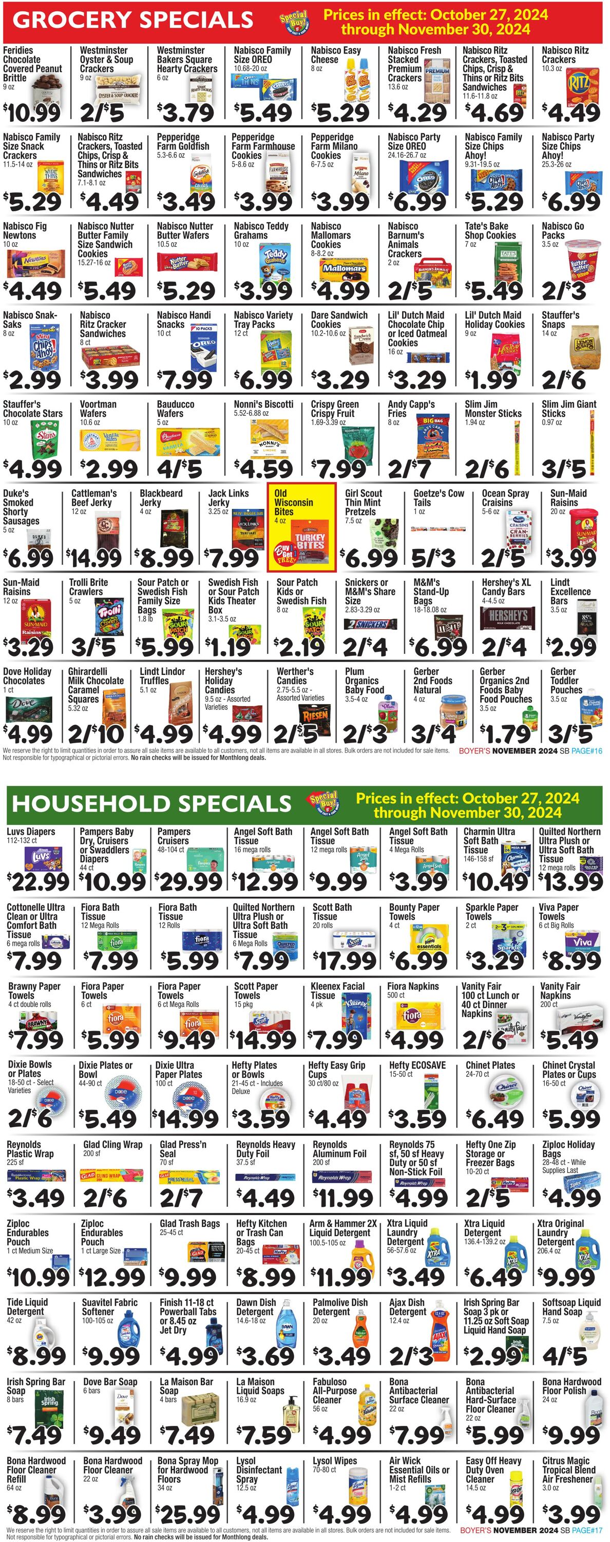 Weekly ad Boyer's 10/27/2024 - 11/29/2024