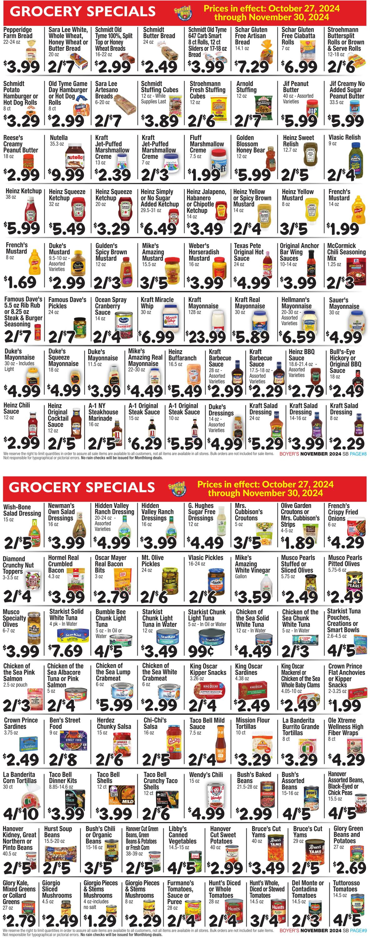 Weekly ad Boyer's 10/27/2024 - 11/29/2024