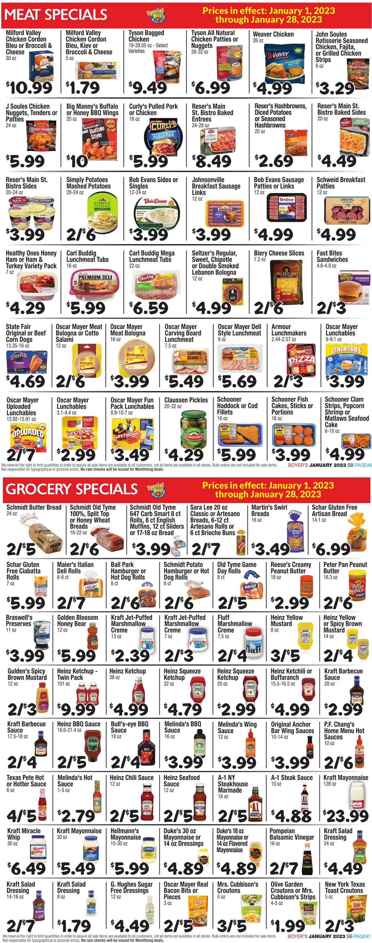 Weekly ad Boyer's 01/01/2023 - 01/28/2023