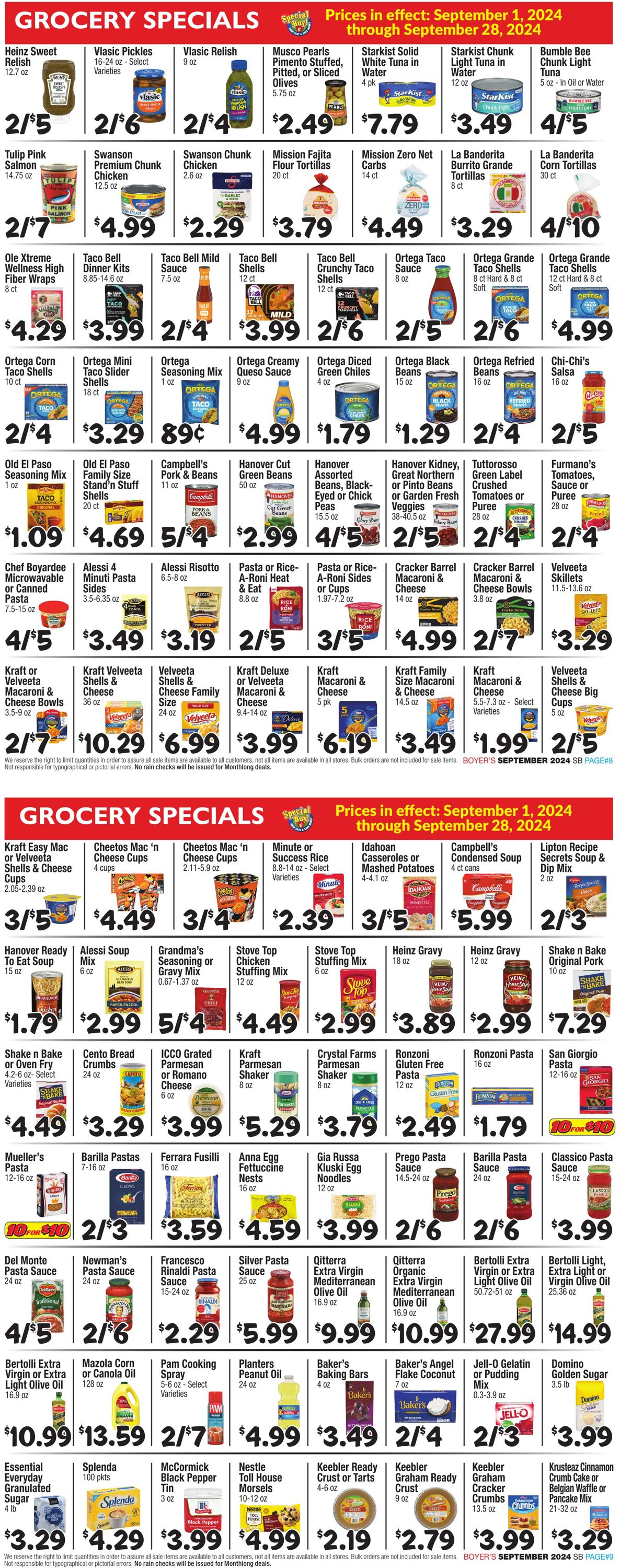 Weekly ad Boyer's 09/01/2024 - 09/28/2024