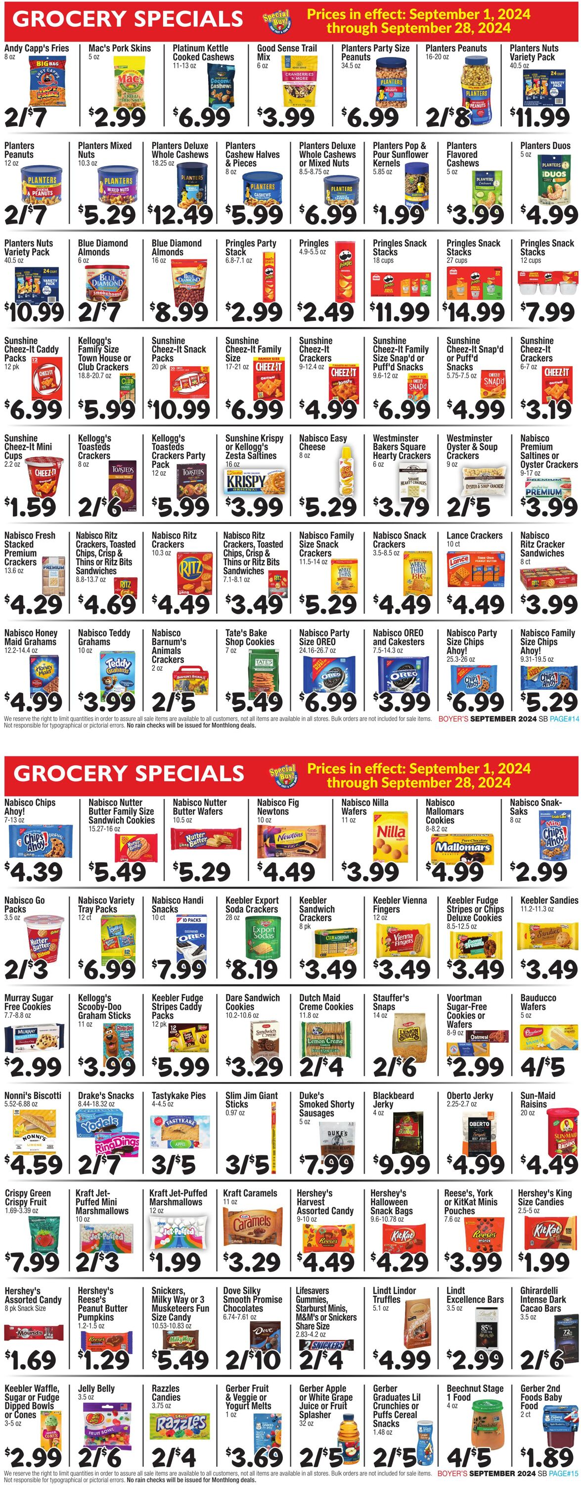 Weekly ad Boyer's 09/01/2024 - 09/28/2024