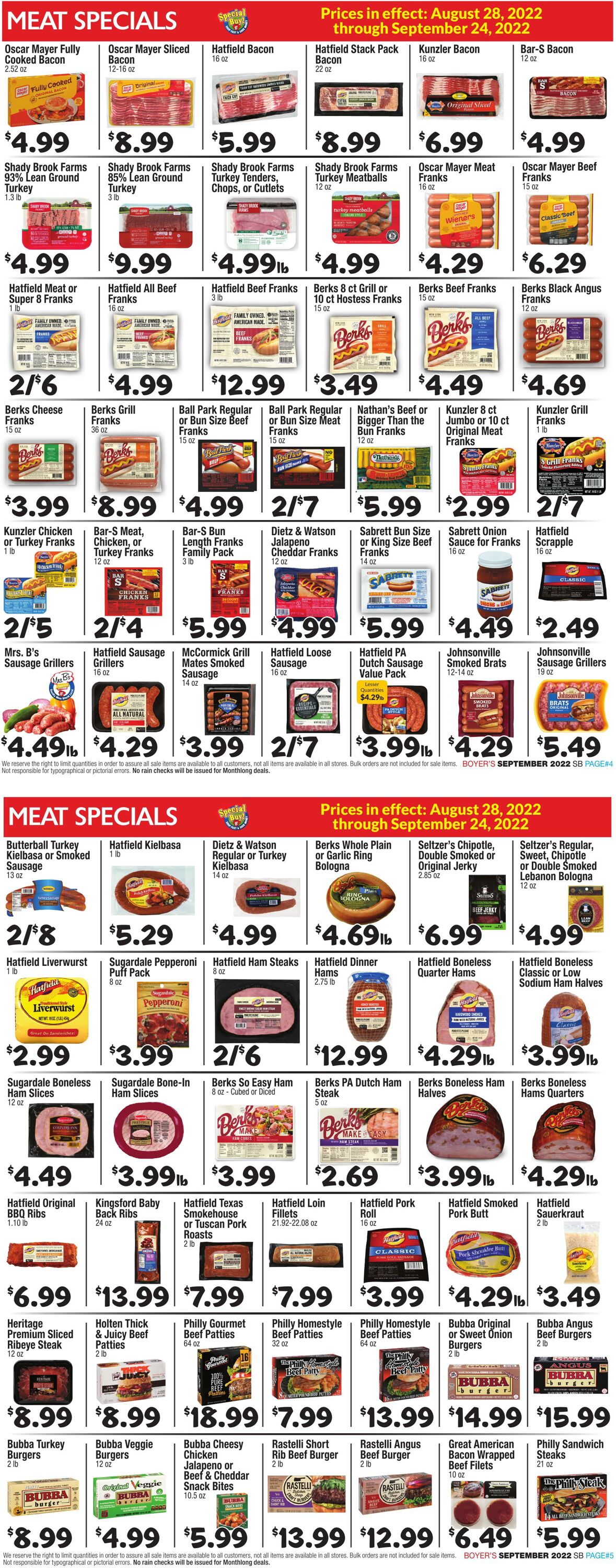 Weekly ad Boyer's 08/28/2022 - 09/24/2022