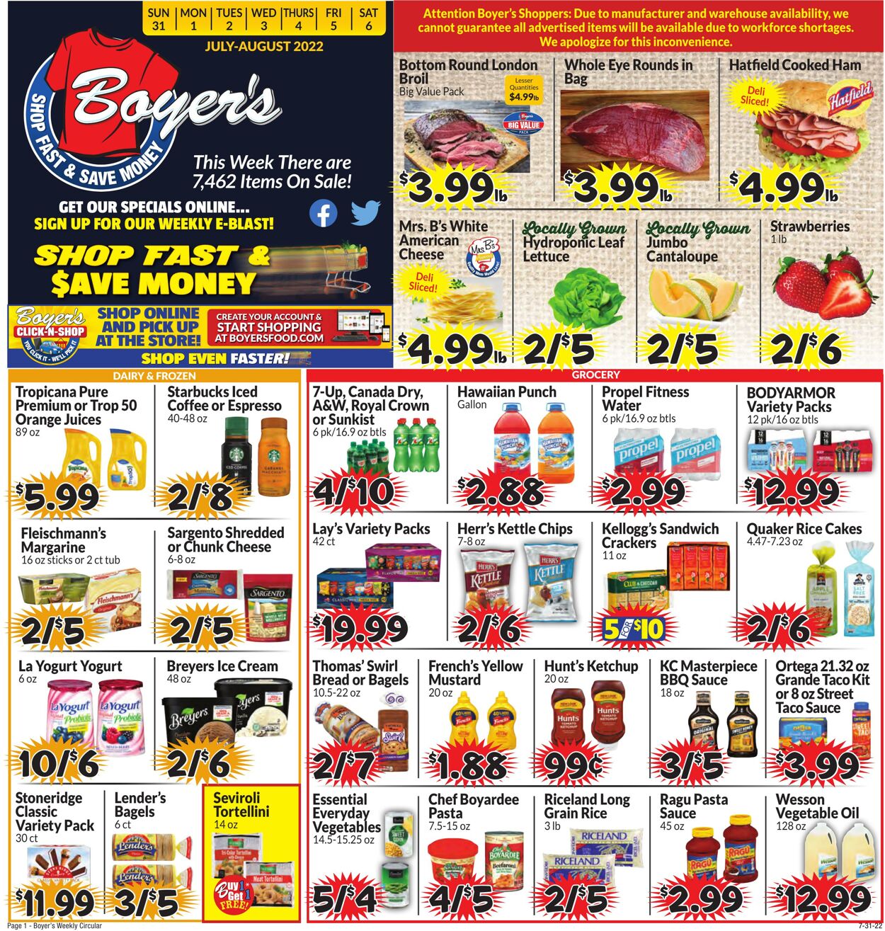 Weekly ad Boyer's 07/31/2022 - 08/06/2022