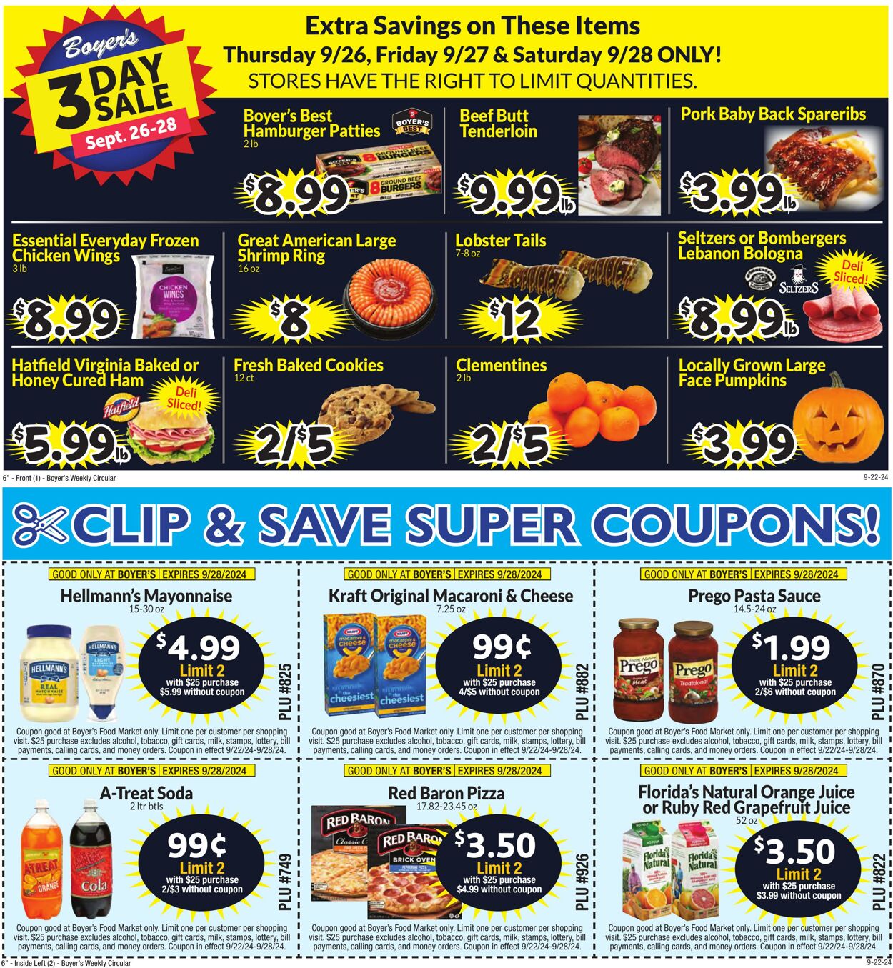 Weekly ad Boyer's 09/22/2024 - 09/28/2024