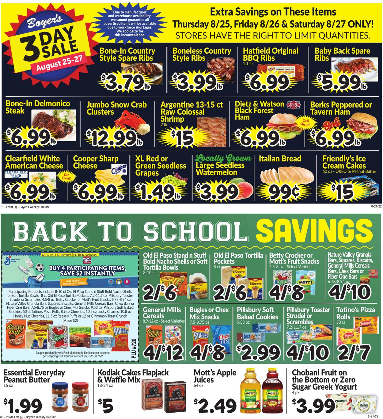 Weekly ad Boyer's 08/21/2022 - 08/27/2022