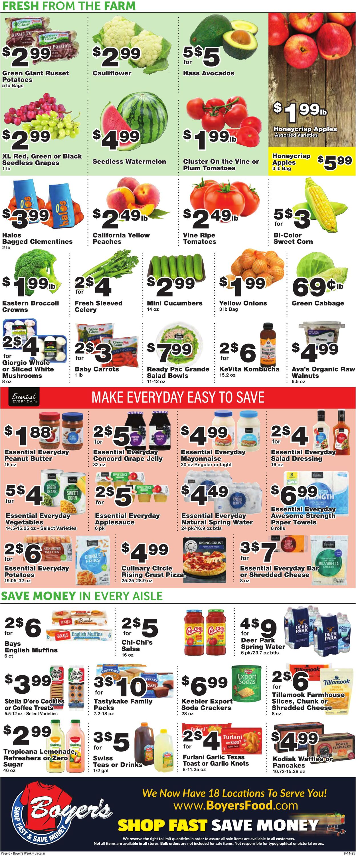 Weekly ad Boyer's 09/14/2025 - 09/20/2025