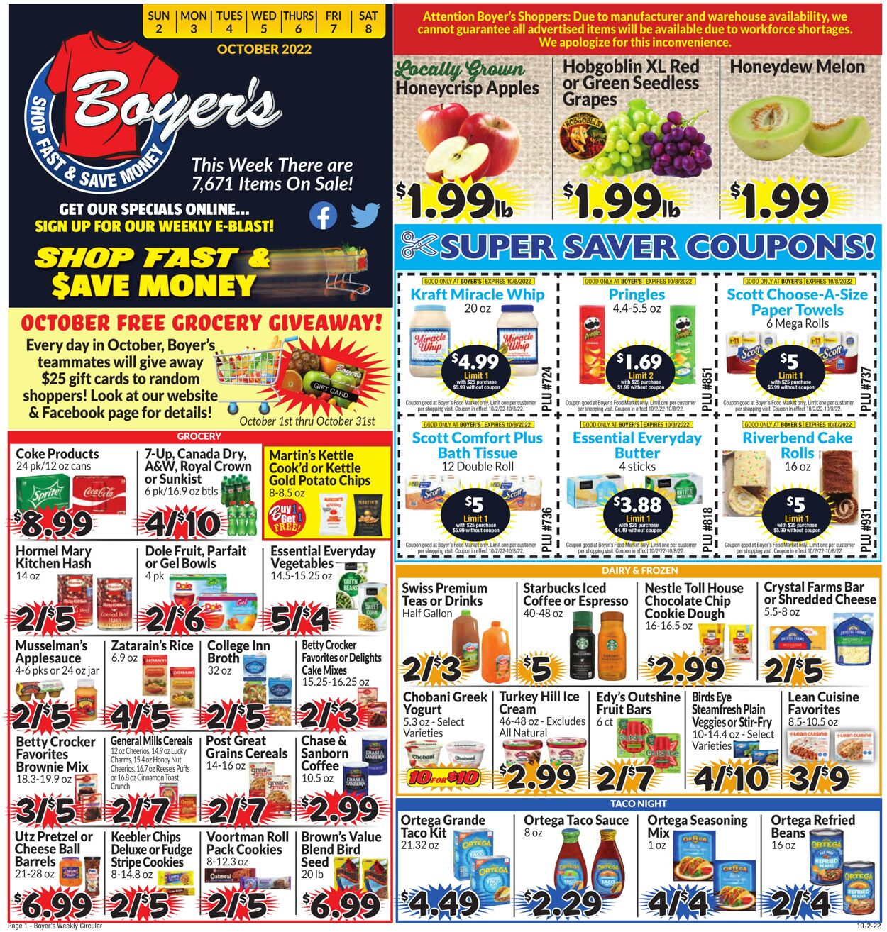 Weekly ad Boyer's 10/02/2022 - 10/08/2022