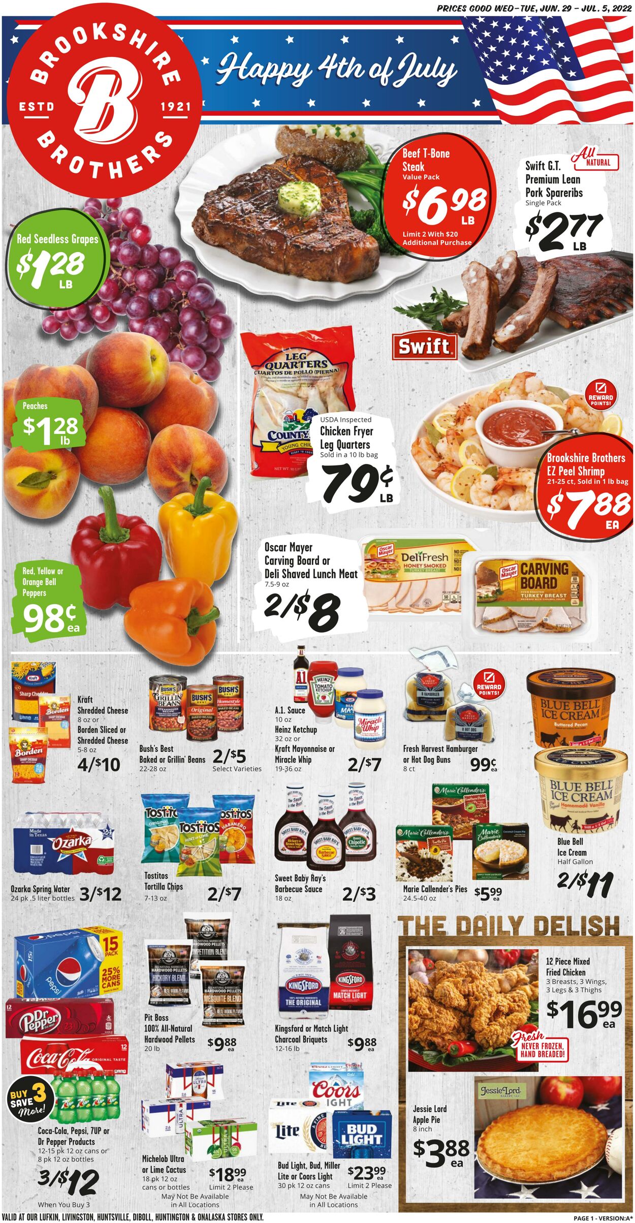 Weekly ad Brookshire Brothers 06/29/2022 - 07/05/2022