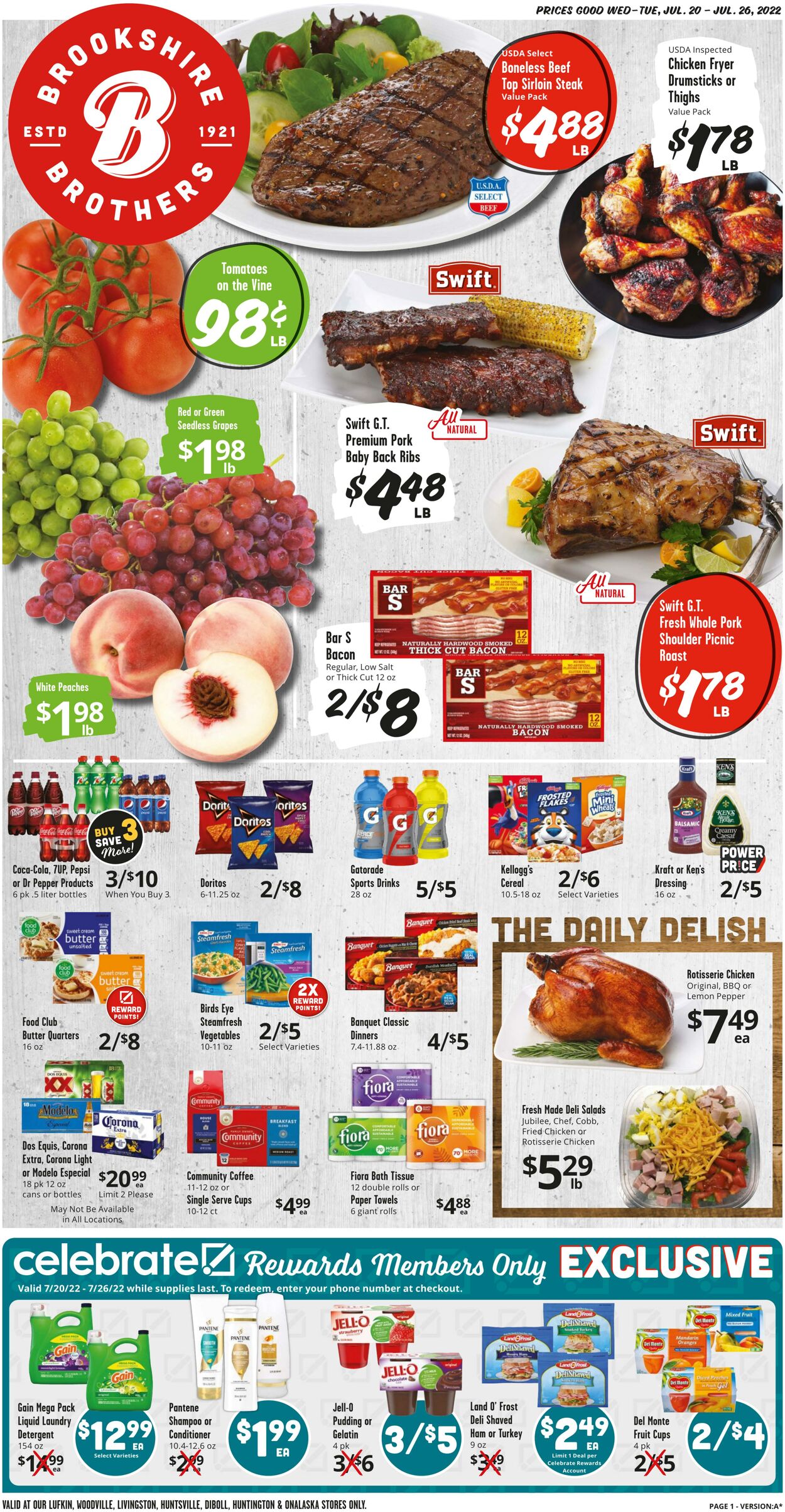 Weekly ad Brookshire Brothers 07/20/2022 - 07/26/2022