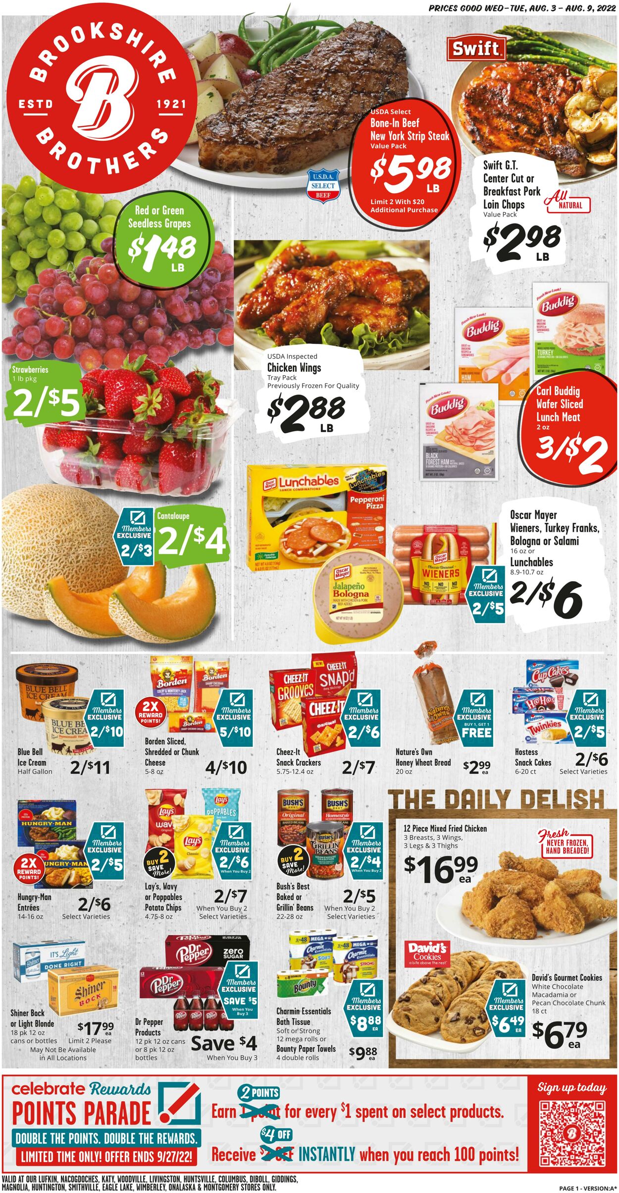 Weekly ad Brookshire Brothers 08/03/2022 - 08/09/2022