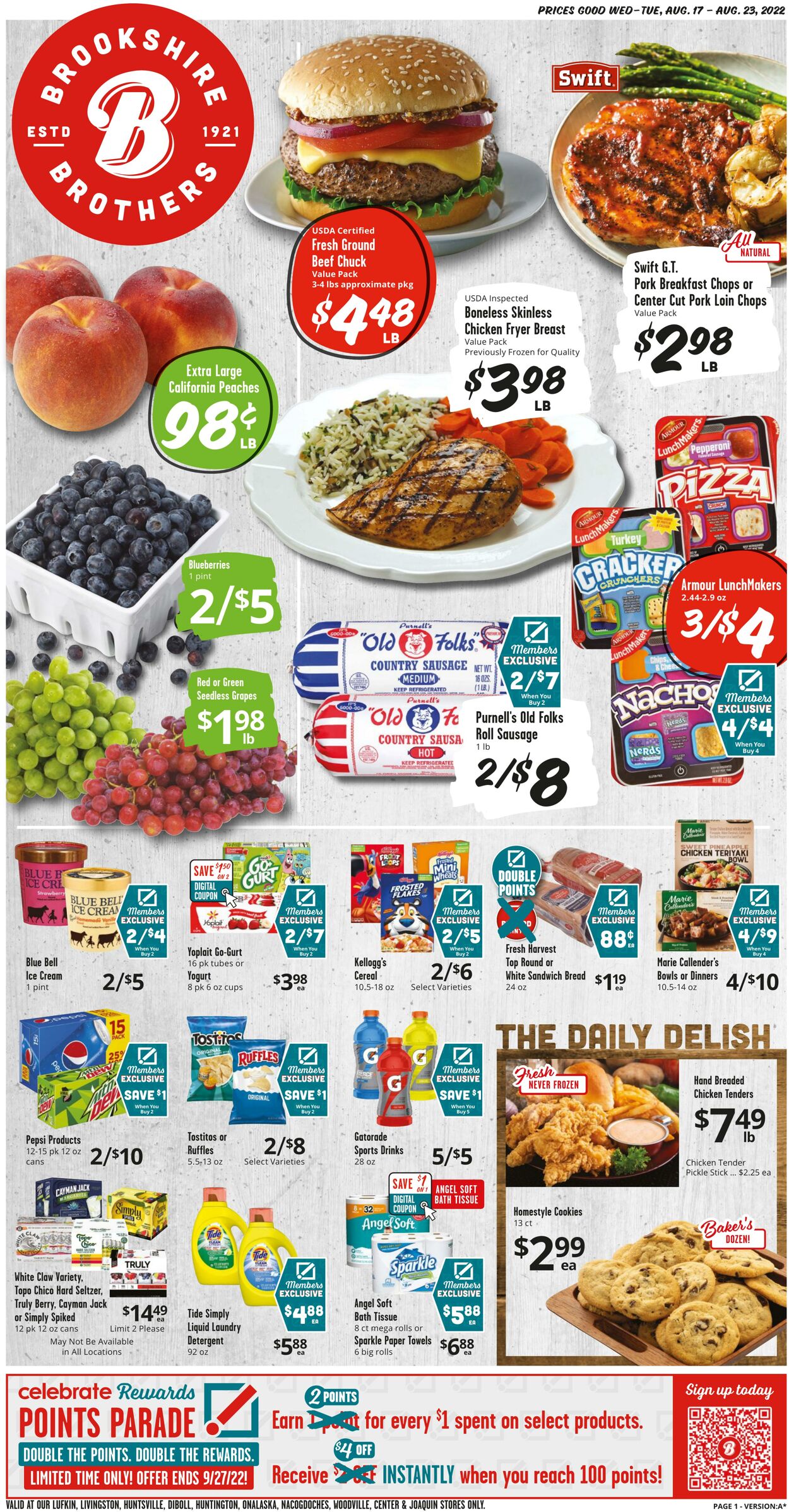 Weekly ad Brookshire Brothers 08/17/2022 - 08/23/2022