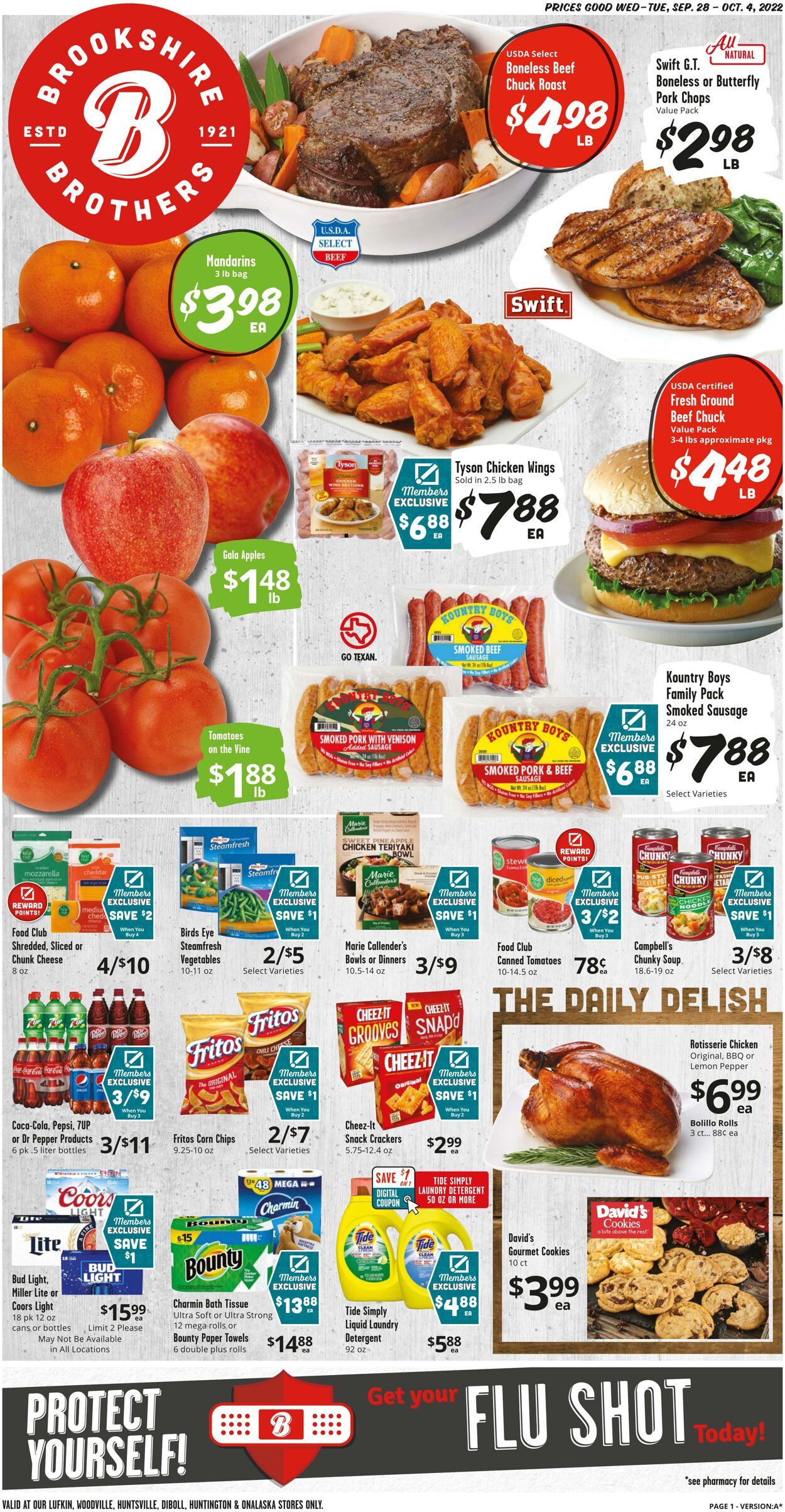 Weekly ad Brookshire Brothers 09/28/2022 - 10/04/2022
