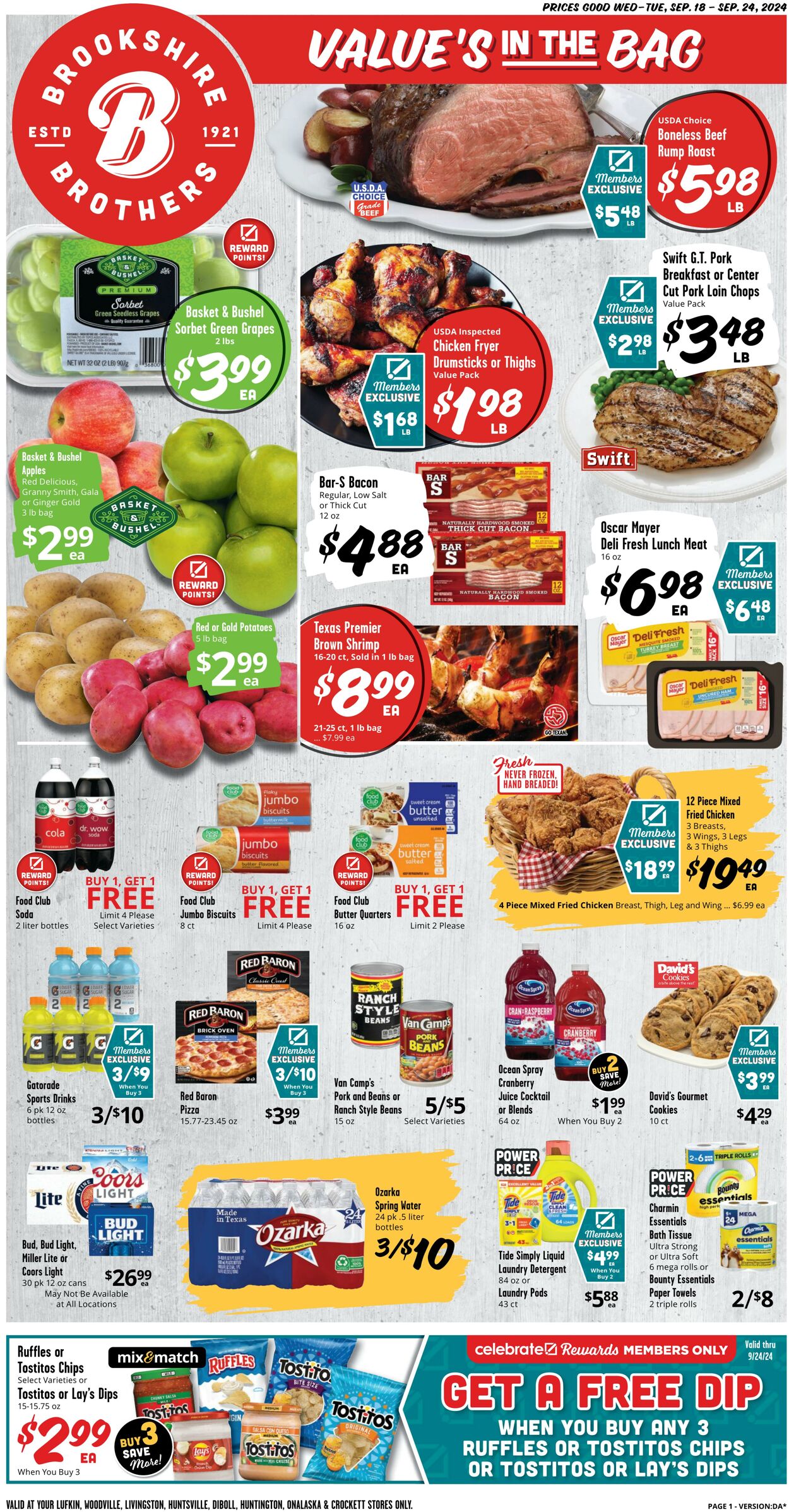 Weekly ad Brookshire Brothers 09/17/2024 - 09/25/2024