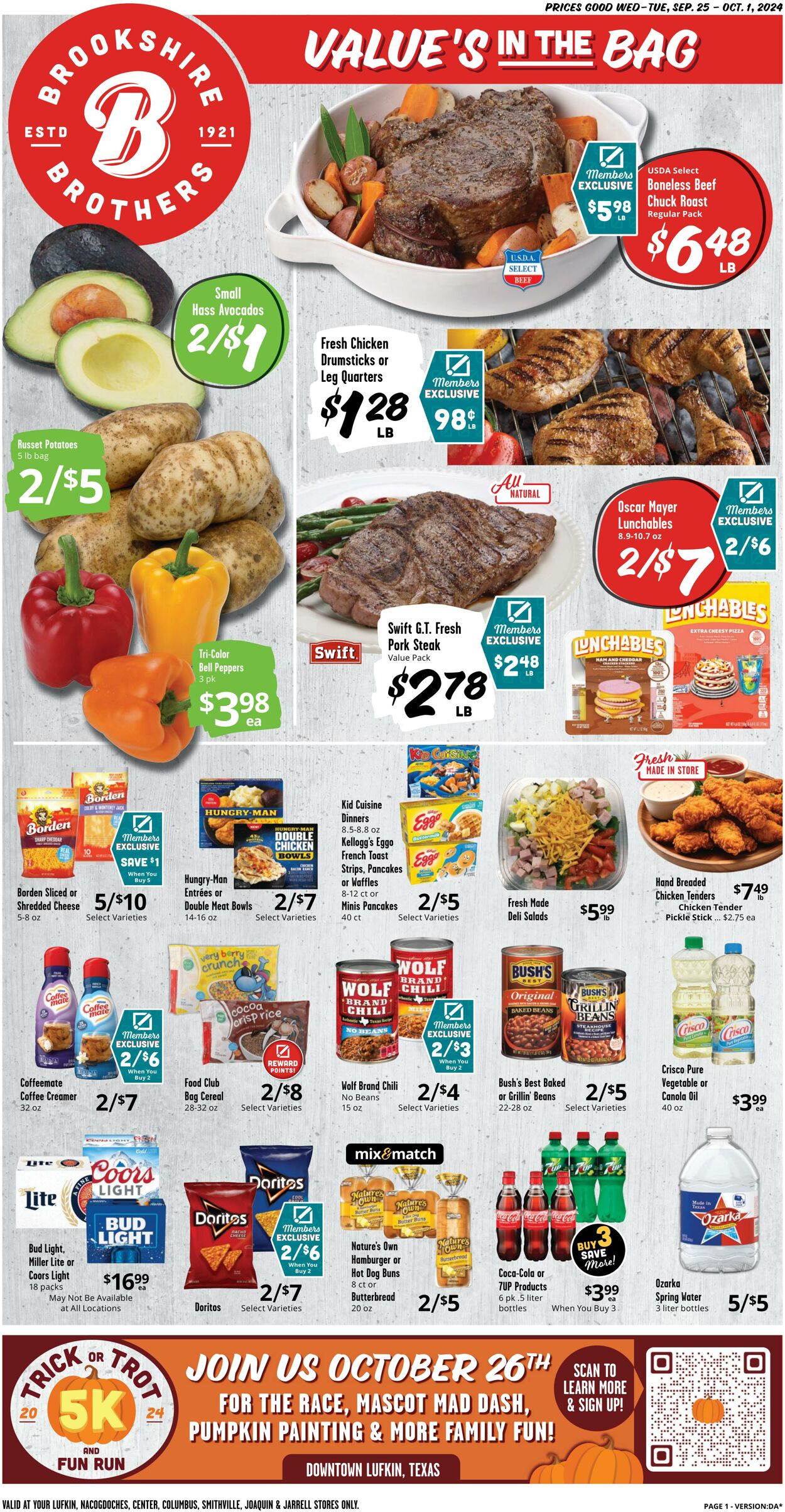 Weekly ad Brookshire Brothers 09/24/2024 - 10/02/2024