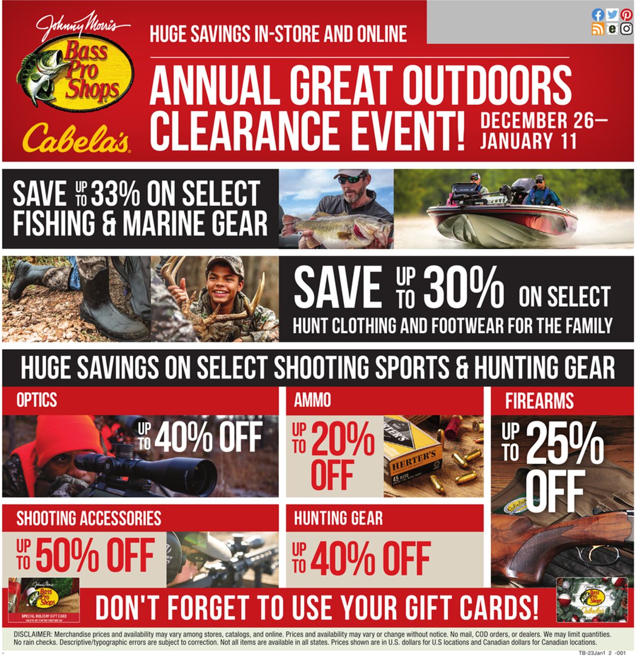Weekly ad Cabela's 12/26/2022 - 01/11/2023
