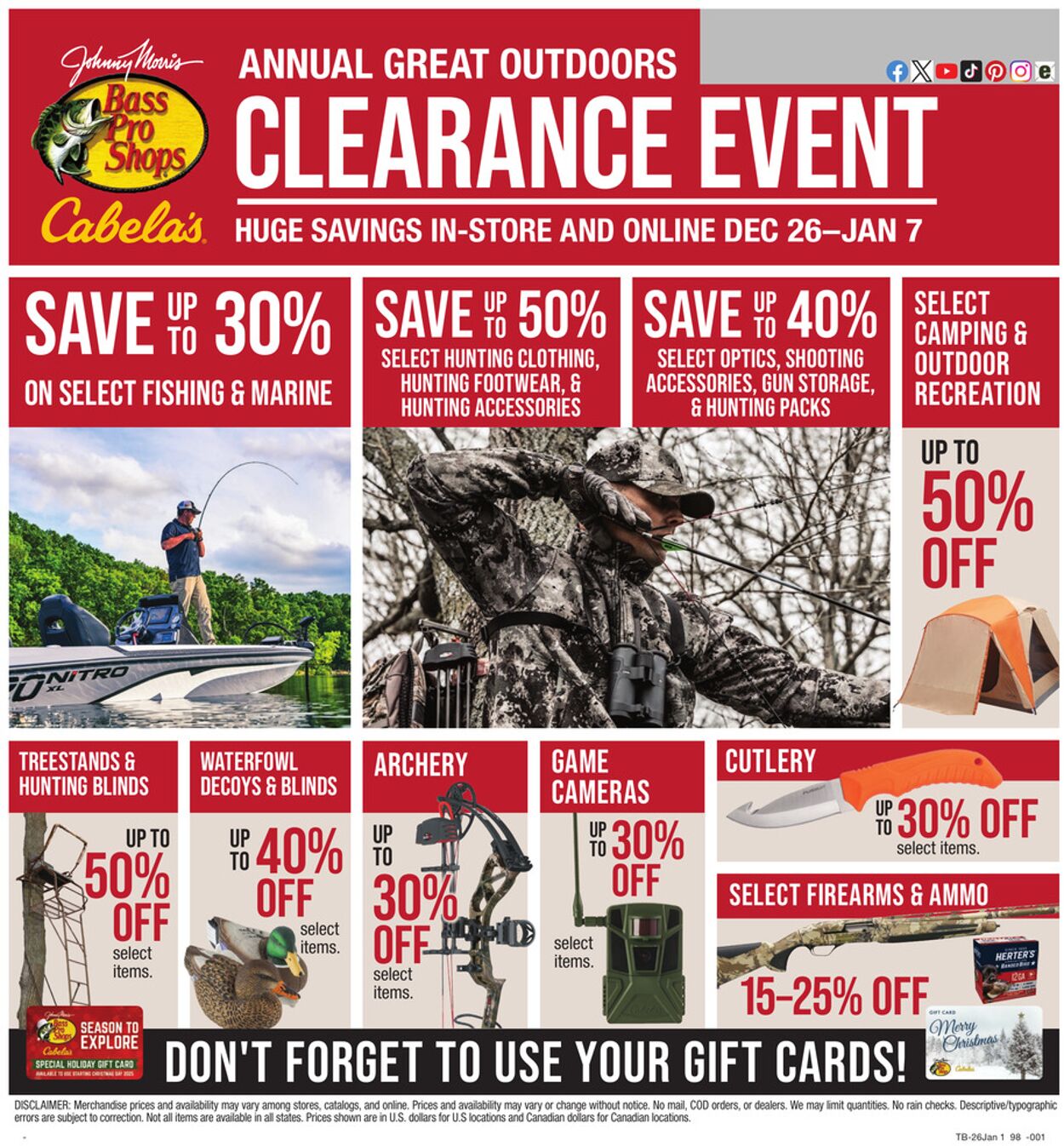 Weekly ad Cabela's 12/26/2025 - 01/07/2026