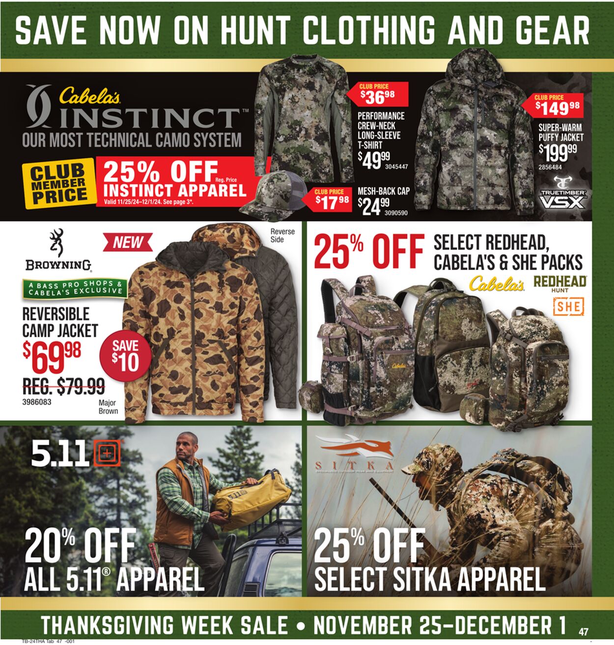 Weekly ad Cabela's 11/25/2024 - 12/01/2024