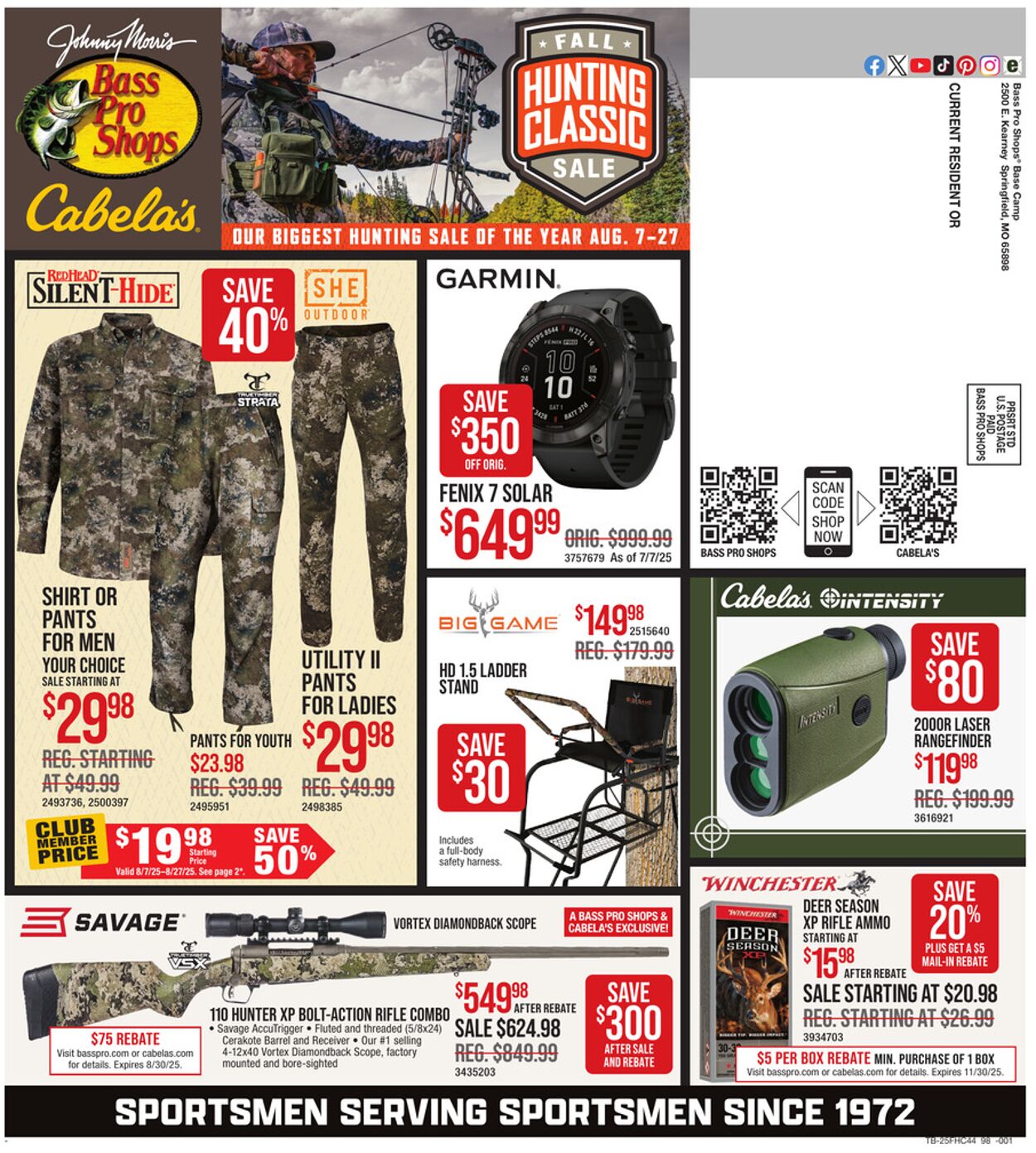 Weekly ad Cabela's 08/07/2025 - 08/27/2025