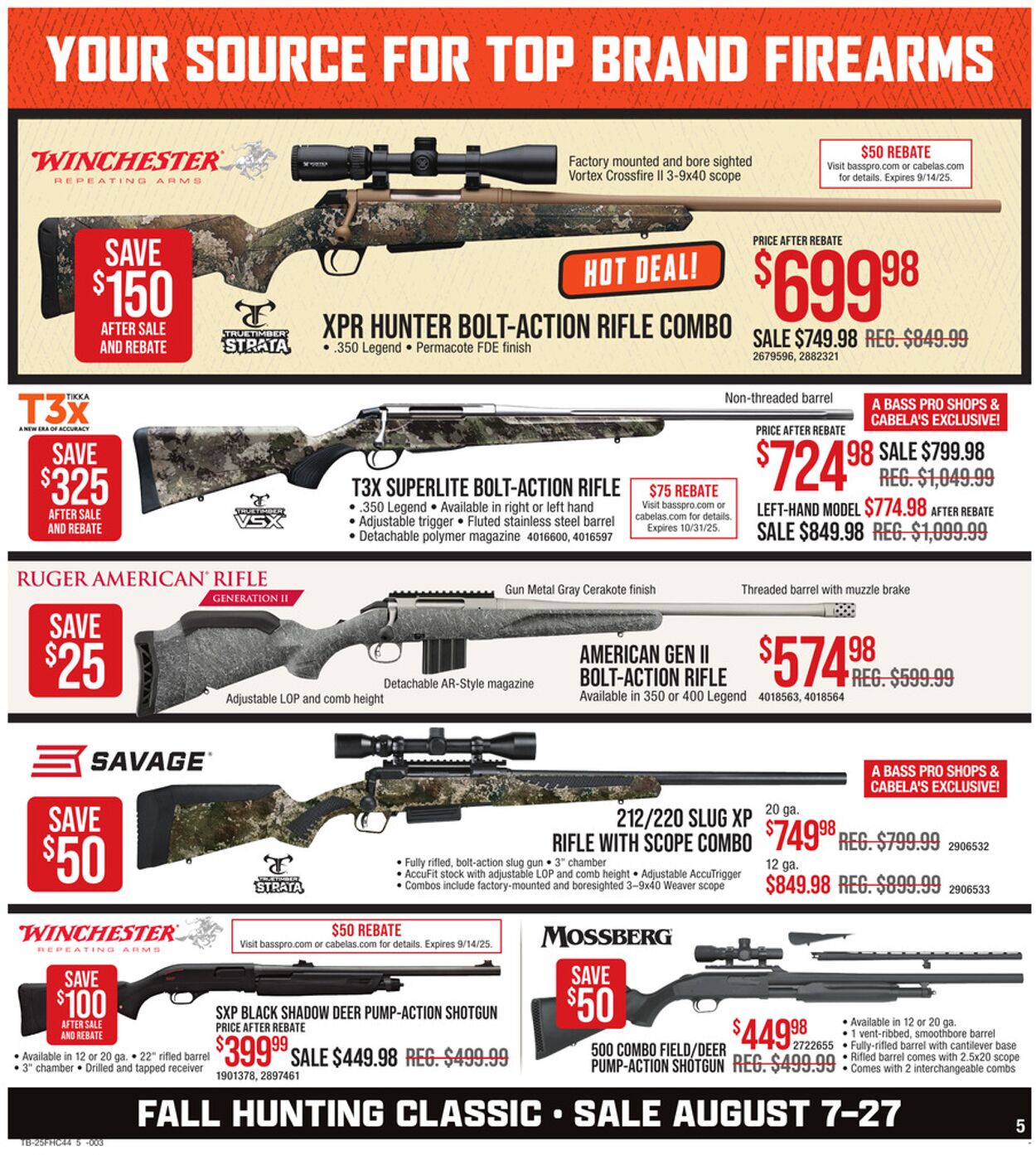 Weekly ad Cabela's 08/07/2025 - 08/27/2025