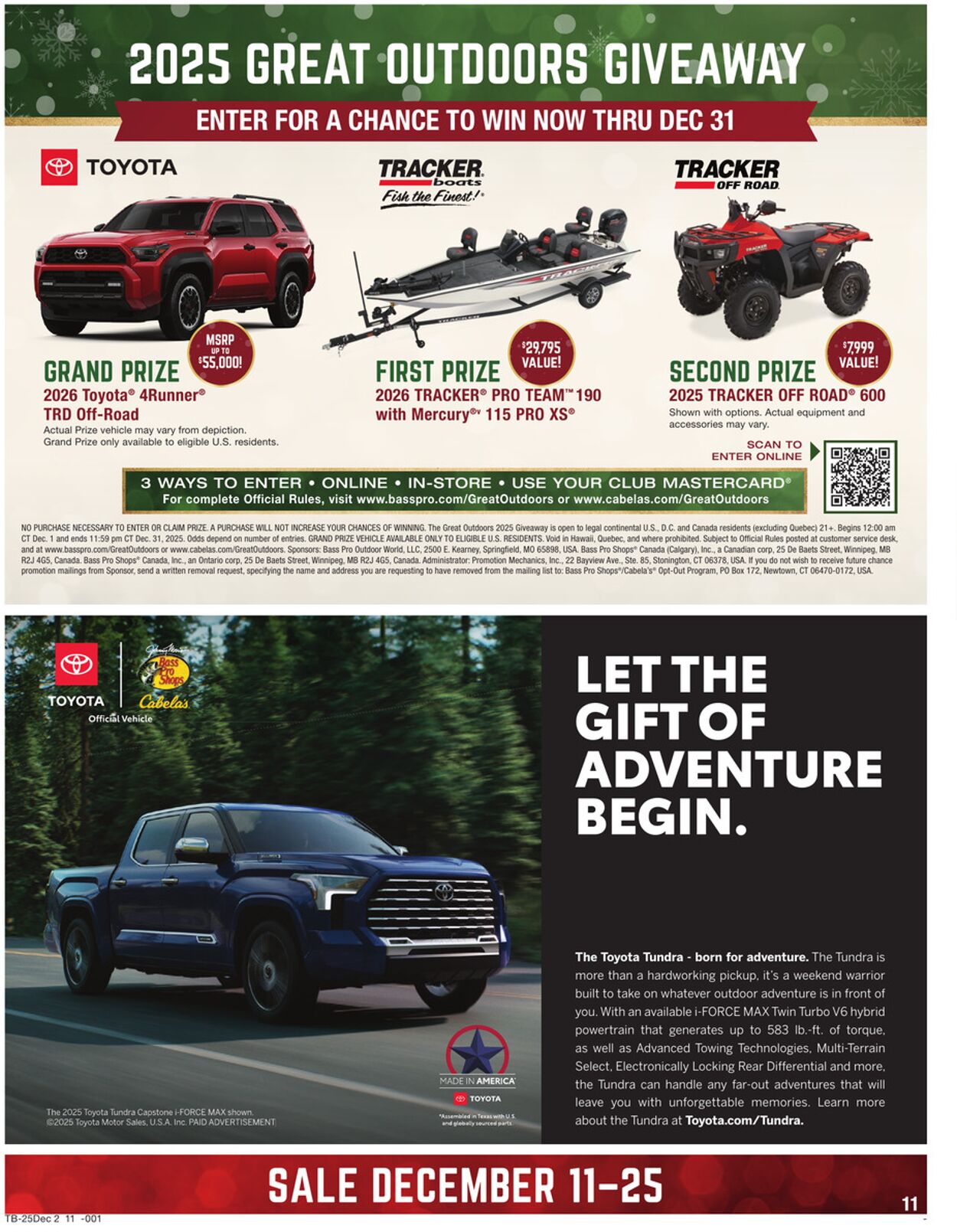 Weekly ad Cabela's 12/11/2025 - 12/25/2025