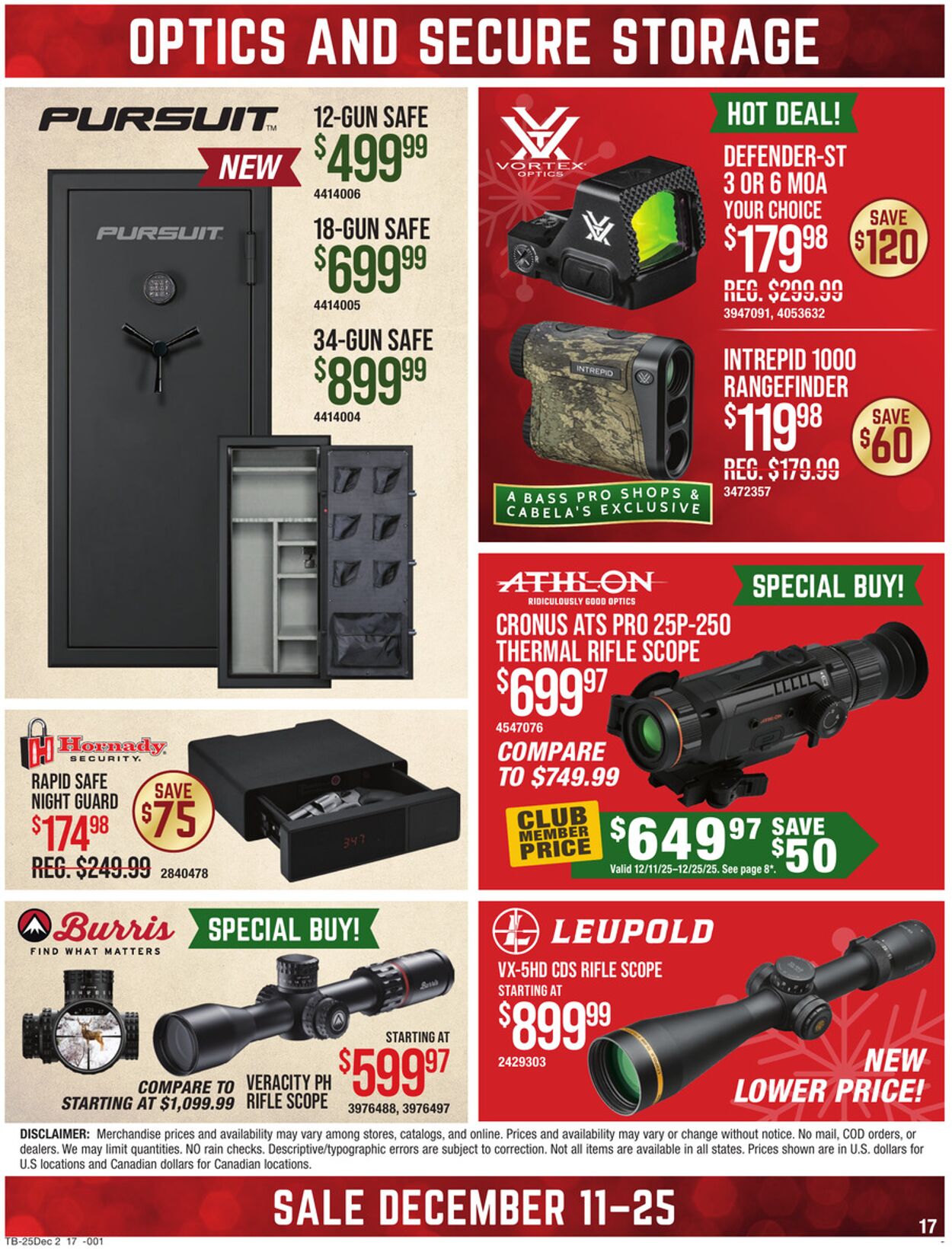 Weekly ad Cabela's 12/11/2025 - 12/25/2025