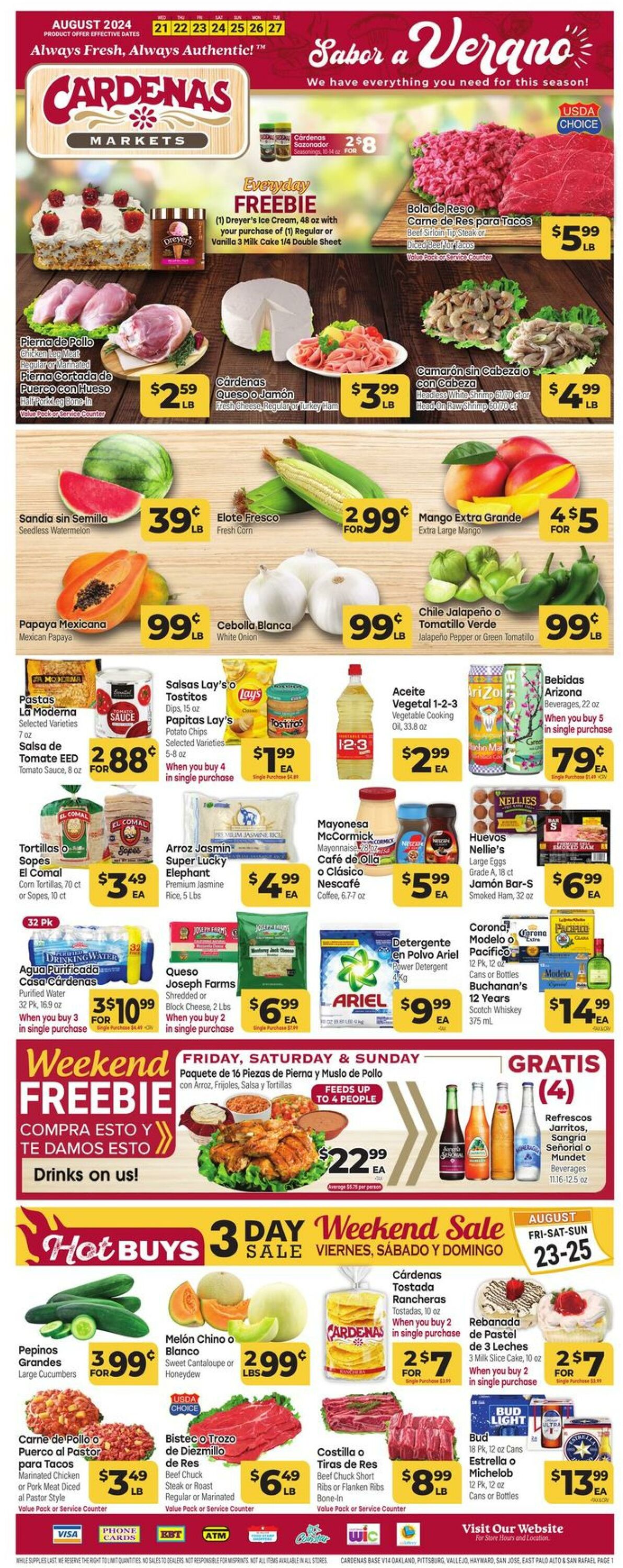 Weekly ad Cardenas Markets 08/21/2024 - 08/27/2024