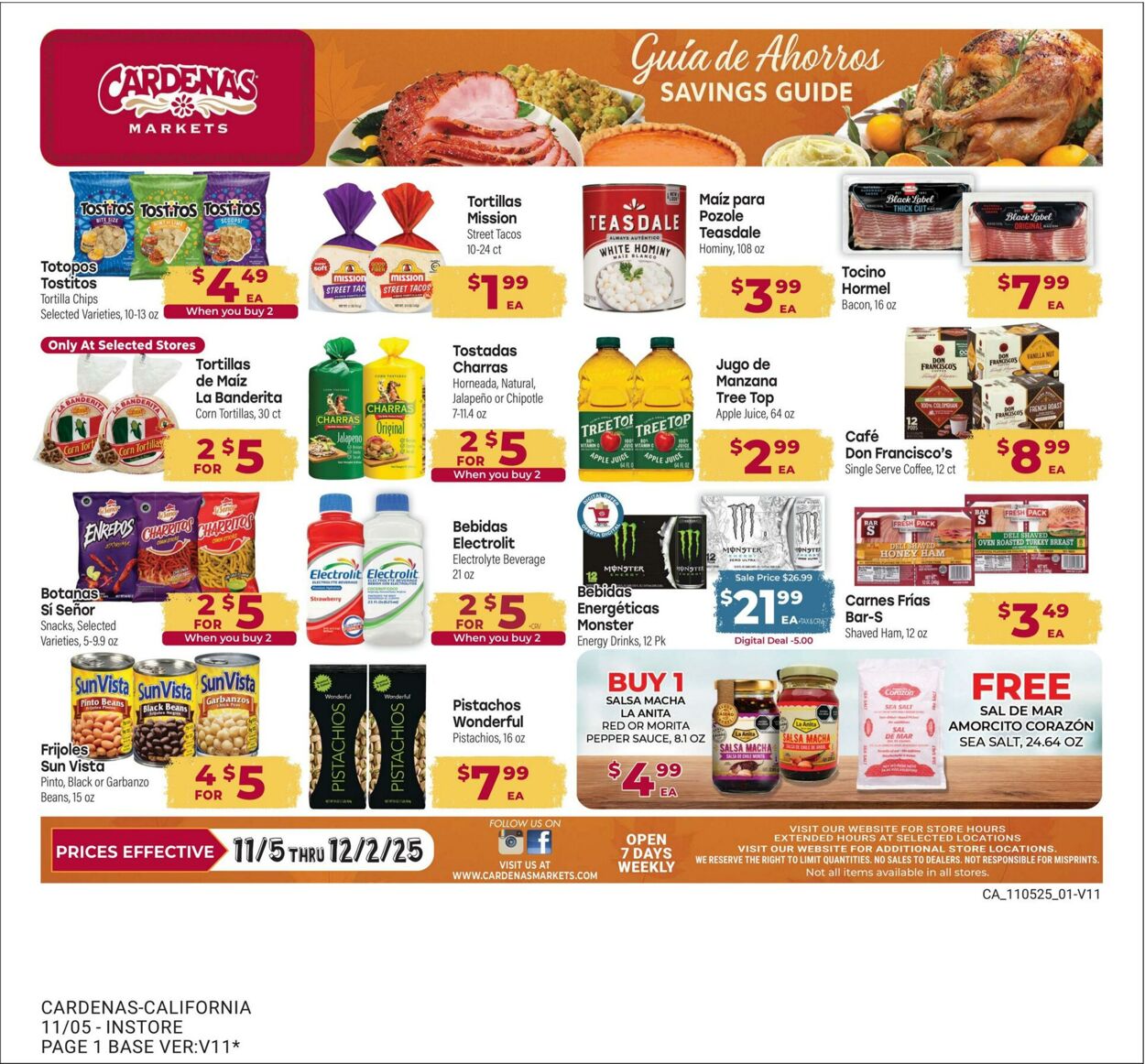 Weekly ad Cardenas Markets 11/05/2025 - 12/02/2025