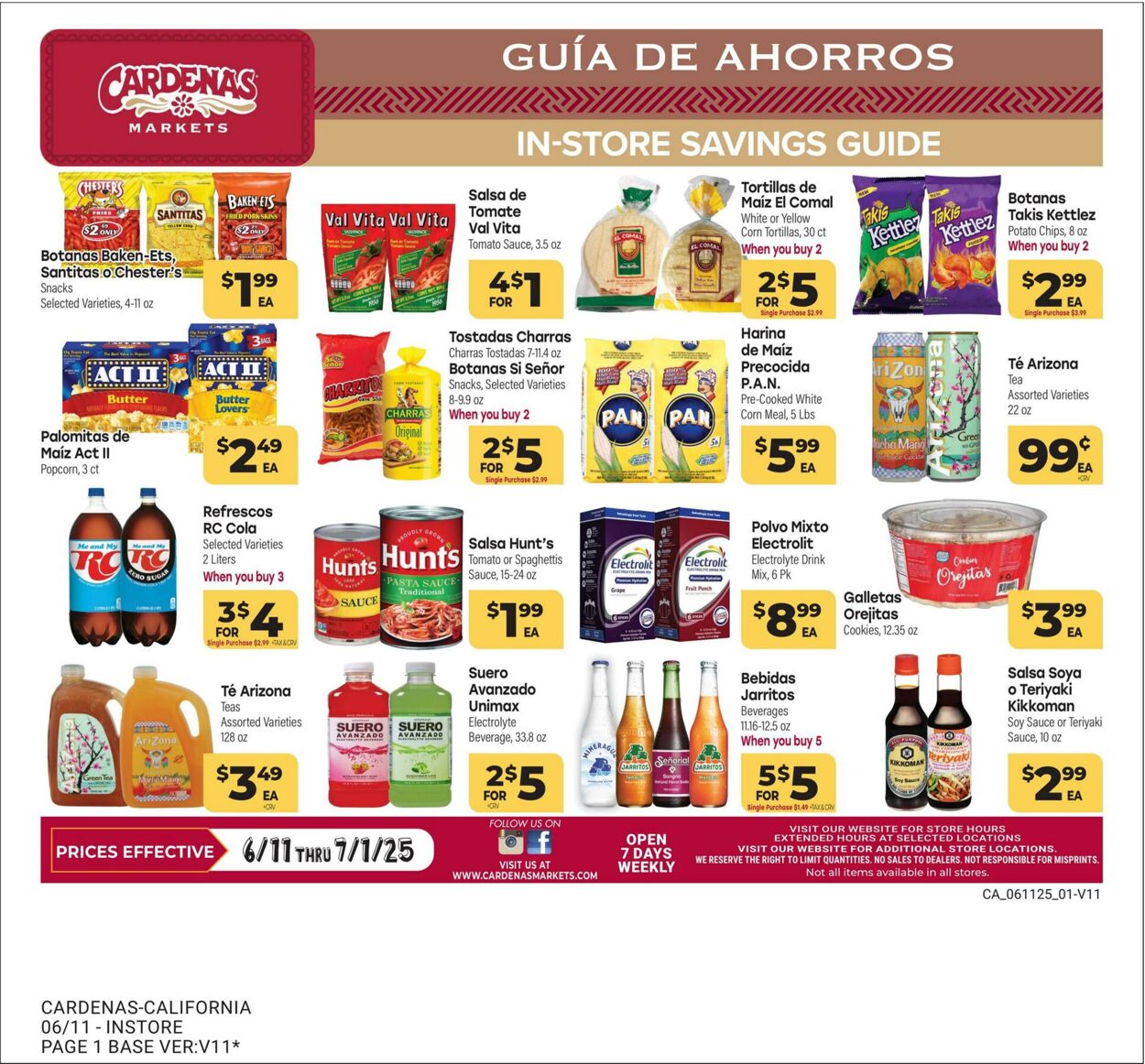 Weekly ad Cardenas Markets 06/11/2025 - 07/01/2025