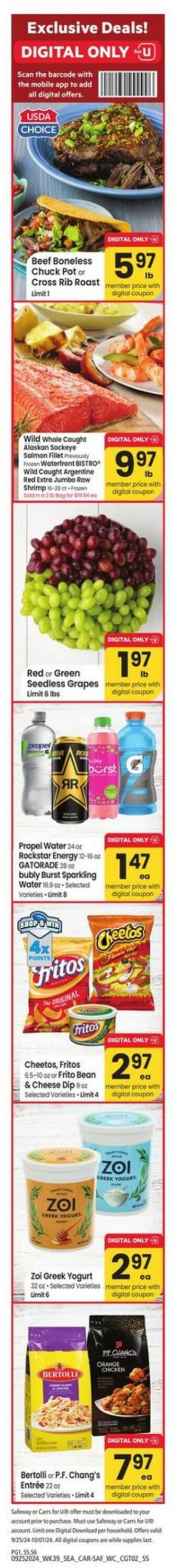 Weekly ad Carrs 09/25/2024 - 10/01/2024