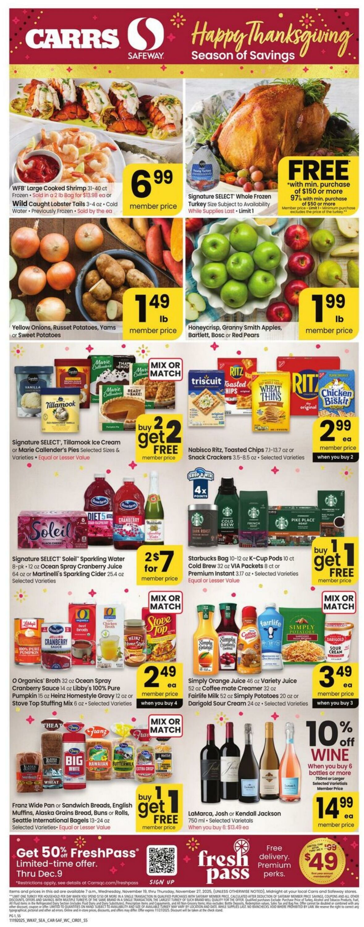 Weekly ad Carrs 11/19/2025 - 11/27/2025