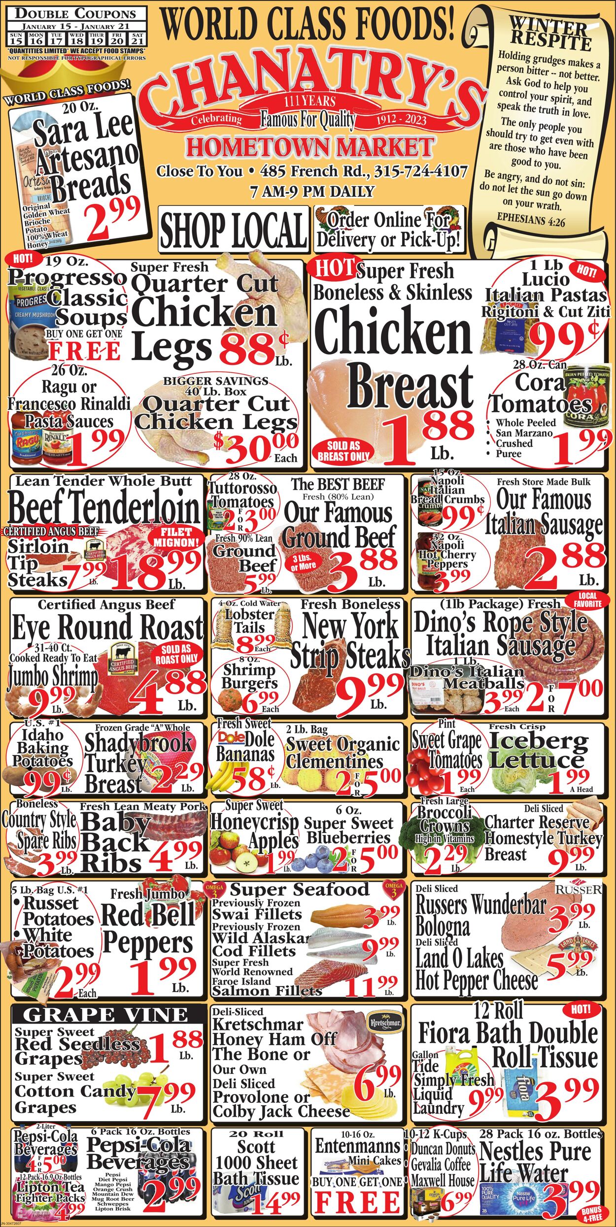 Weekly ad Chanatry's Hometown Market 01/15/2023-01/21/2023