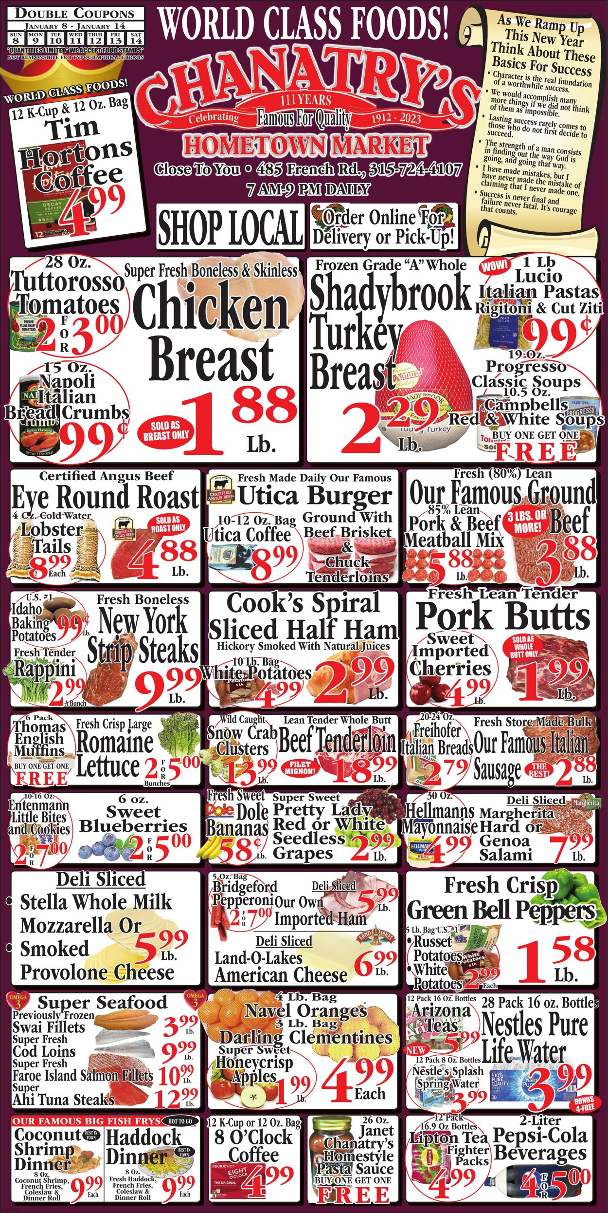 Weekly ad Chanatry's Hometown Market 01/08/2023-01/14/2023
