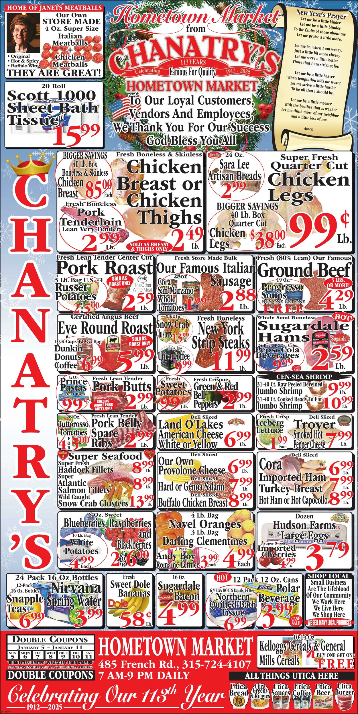 Weekly ad Chanatry's Hometown Market 01/05/2025 - 01/11/2025