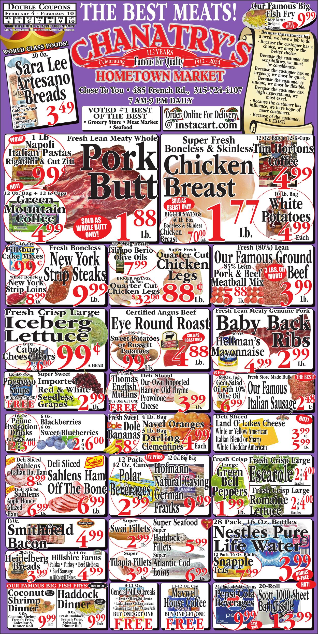 Weekly ad Chanatry's Hometown Market 02/04/2024 - 02/10/2024